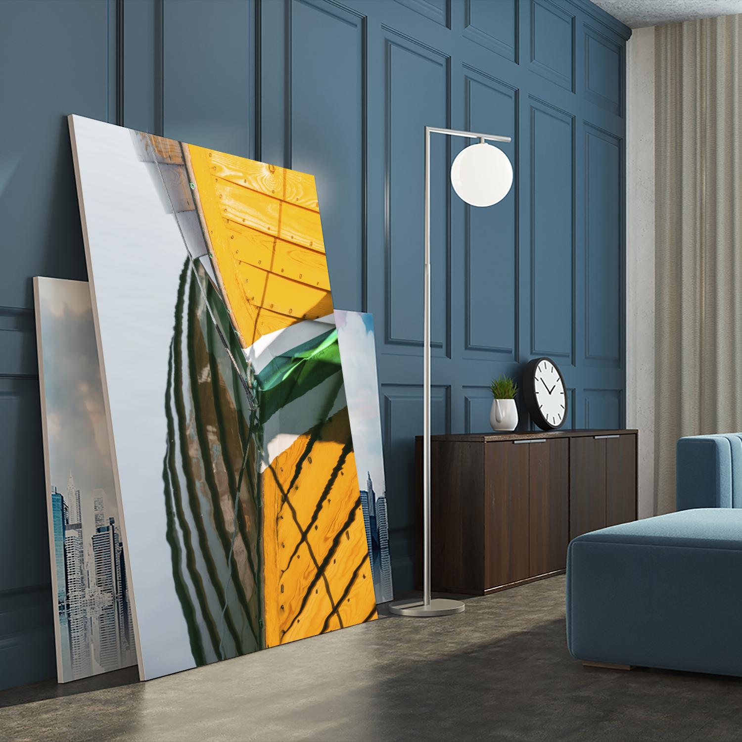 Reflections in Yellow by Melissa McClain on GIANT ART - blue photo art