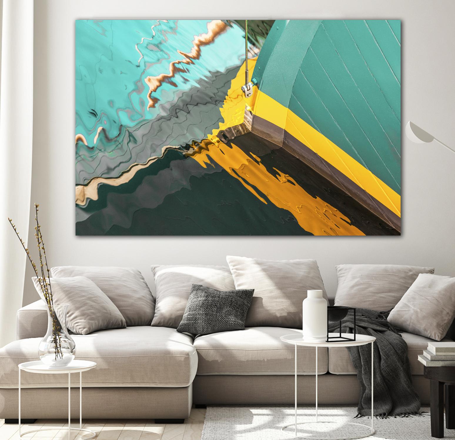 Teal Reflections I by Melissa McClain on GIANT ART - yellow photo art