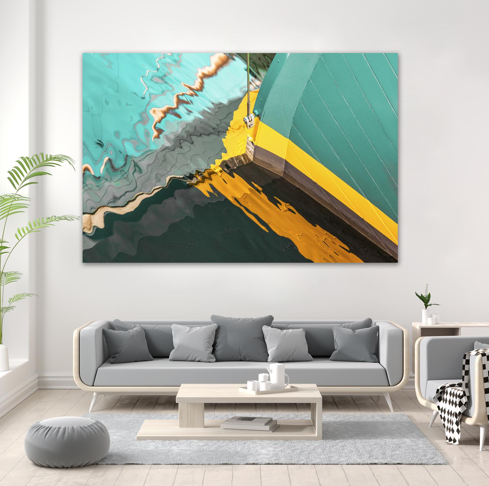 Teal Reflections I by Melissa McClain on GIANT ART - yellow photo art