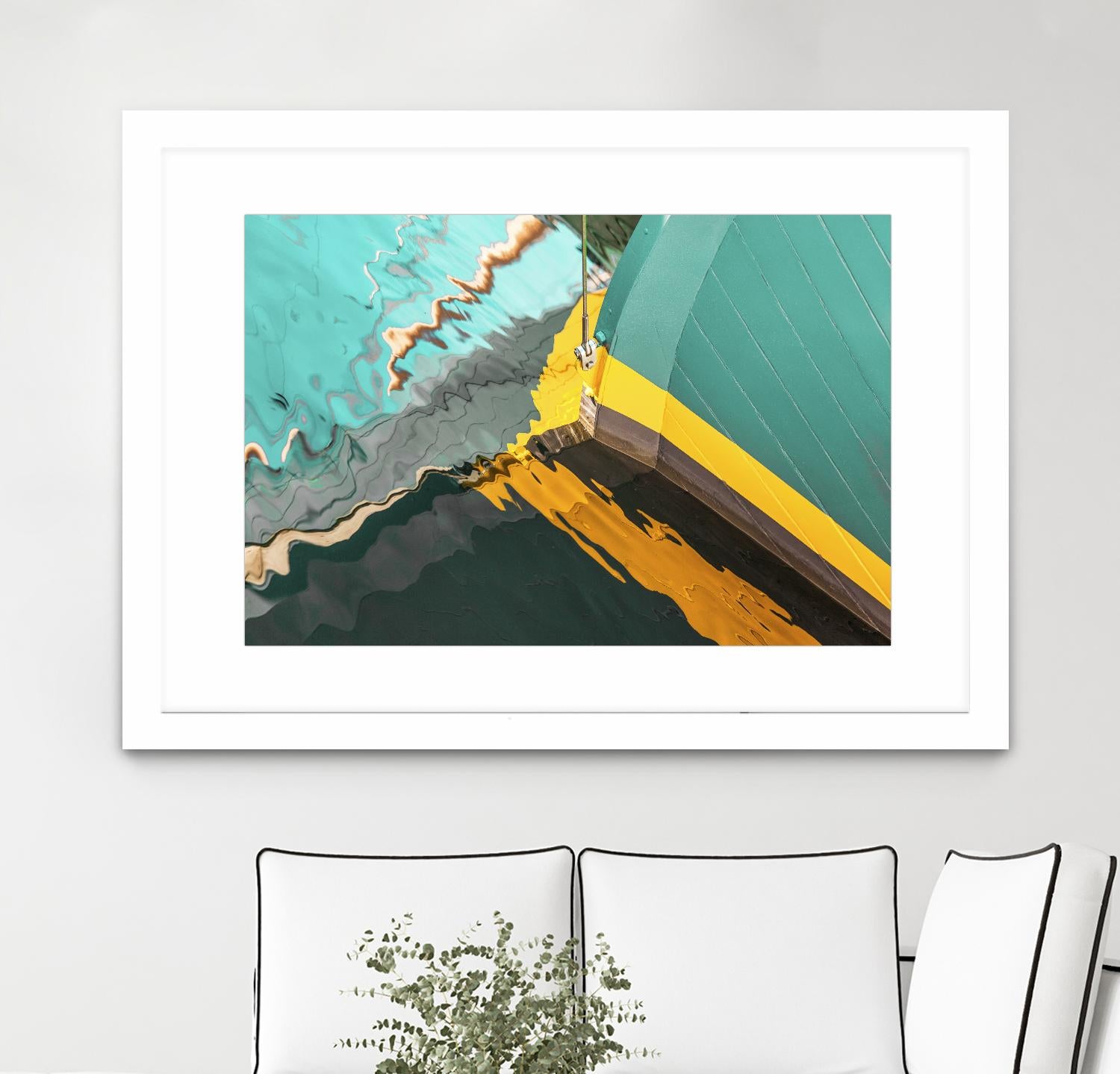 Teal Reflections I by Melissa McClain on GIANT ART - yellow photo art