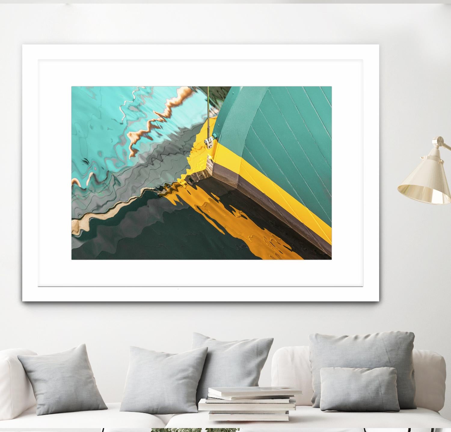 Teal Reflections I by Melissa McClain on GIANT ART - yellow photo art