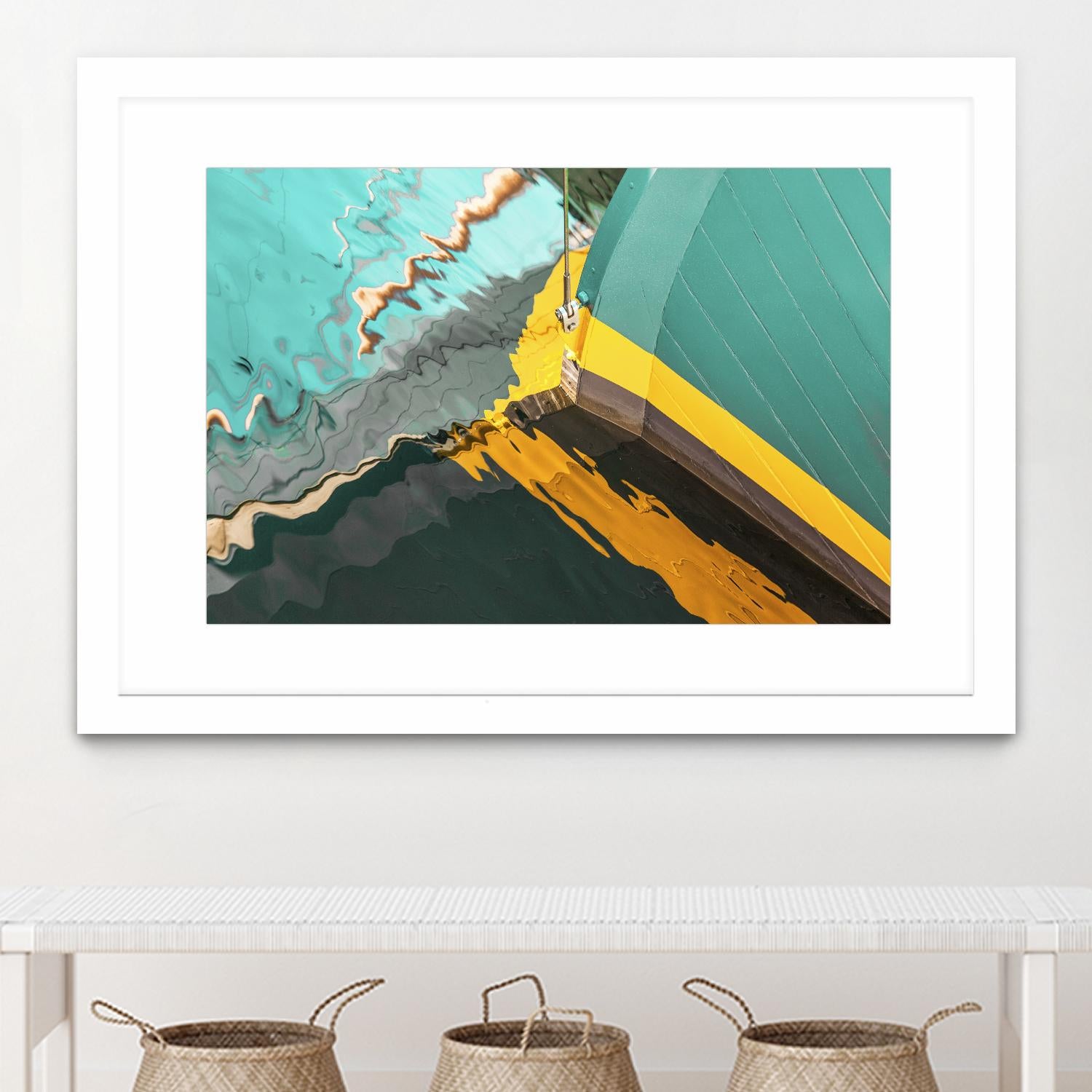 Teal Reflections I by Melissa McClain on GIANT ART - yellow photo art