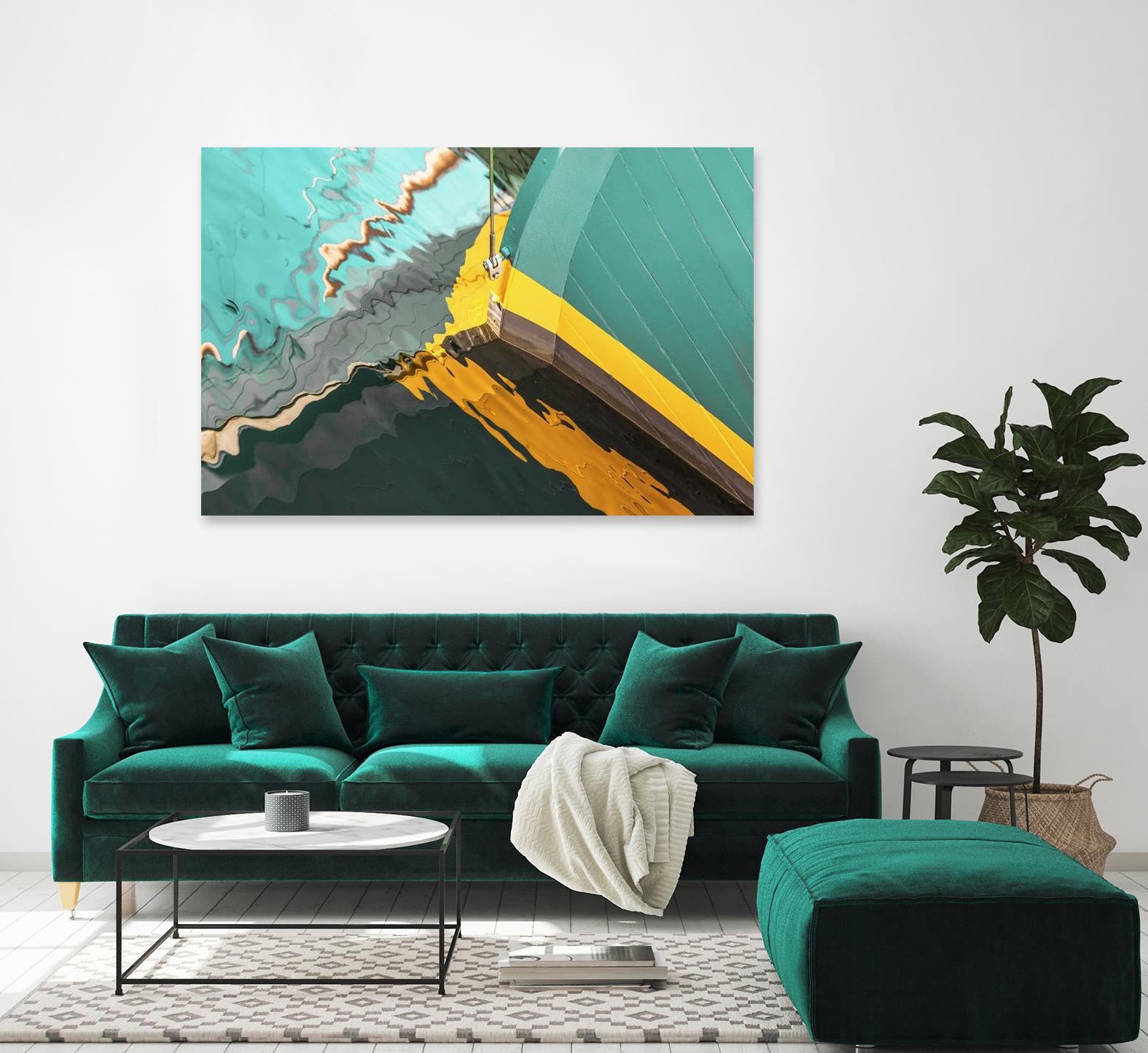 Teal Reflections I by Melissa McClain on GIANT ART - yellow photo art