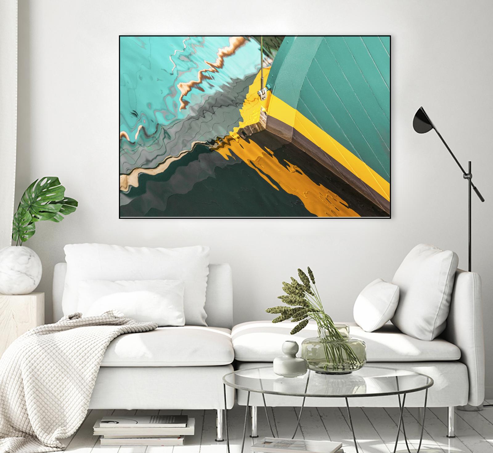 Teal Reflections I by Melissa McClain on GIANT ART - yellow photo art