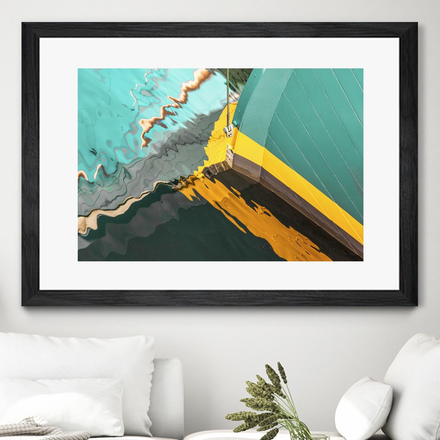 Teal Reflections I by Melissa McClain on GIANT ART - yellow photo art