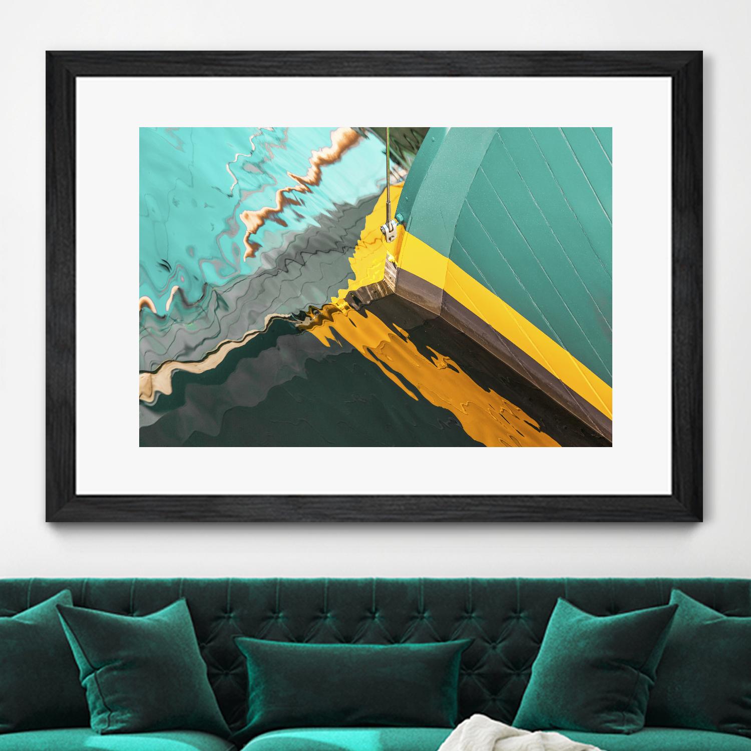 Teal Reflections I by Melissa McClain on GIANT ART - yellow photo art