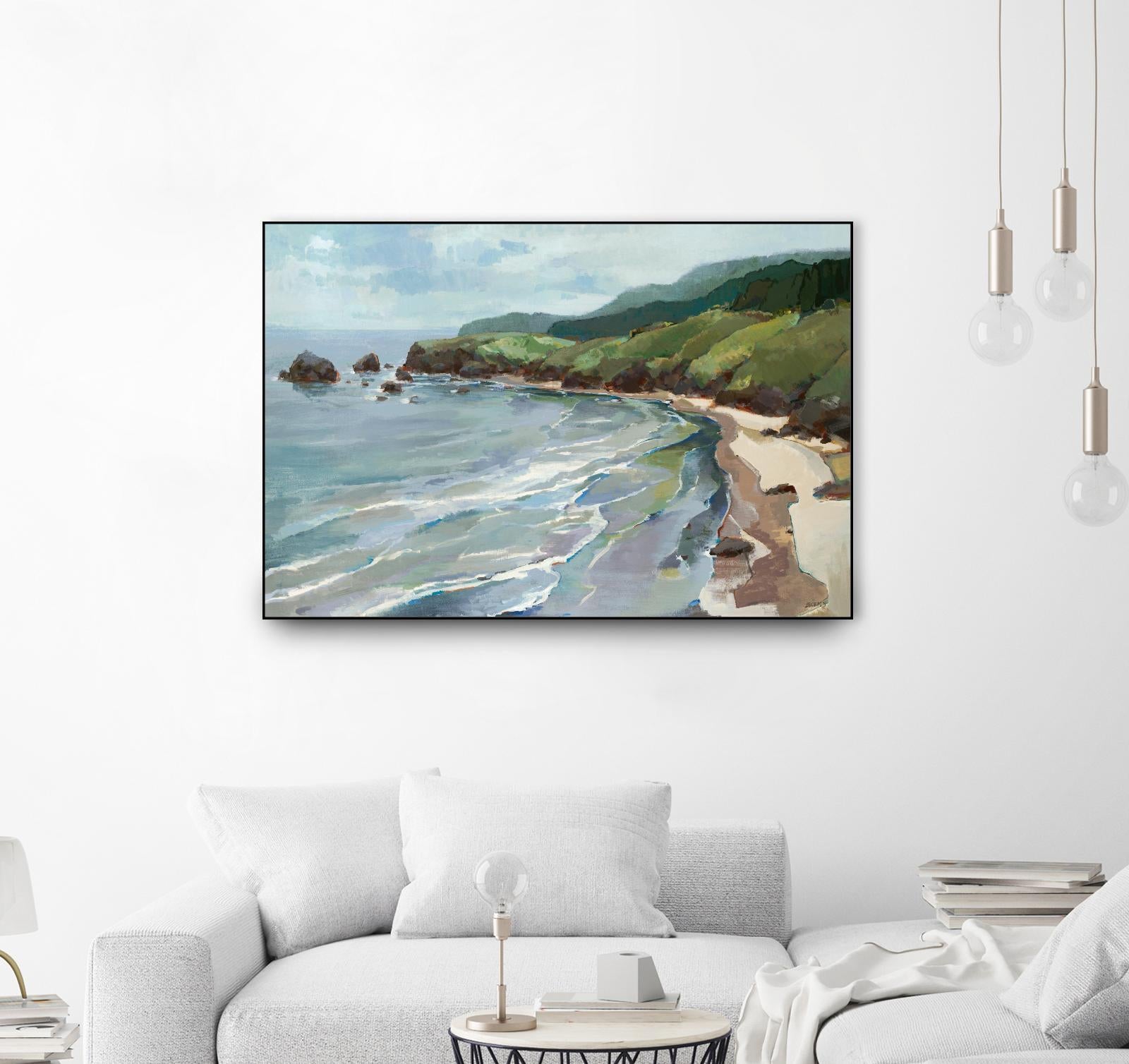 Seaside Cliffs by Scott Brems on GIANT ART - blues coastal gray