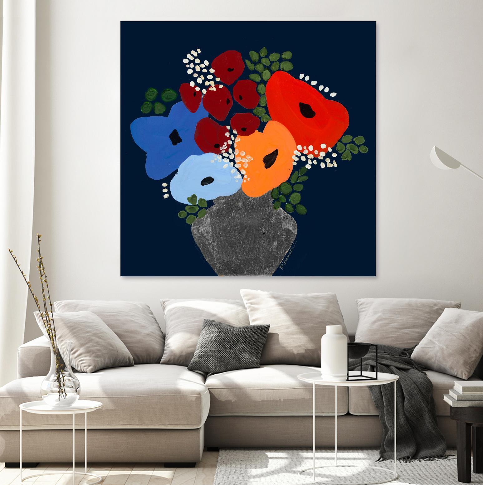 My Day V2 by Ruth Fromstein on GIANT ART - blues botanical bouquet