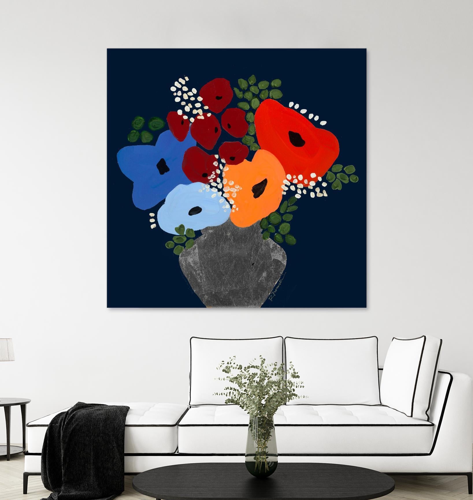 My Day V2 by Ruth Fromstein on GIANT ART - blues botanical bouquet