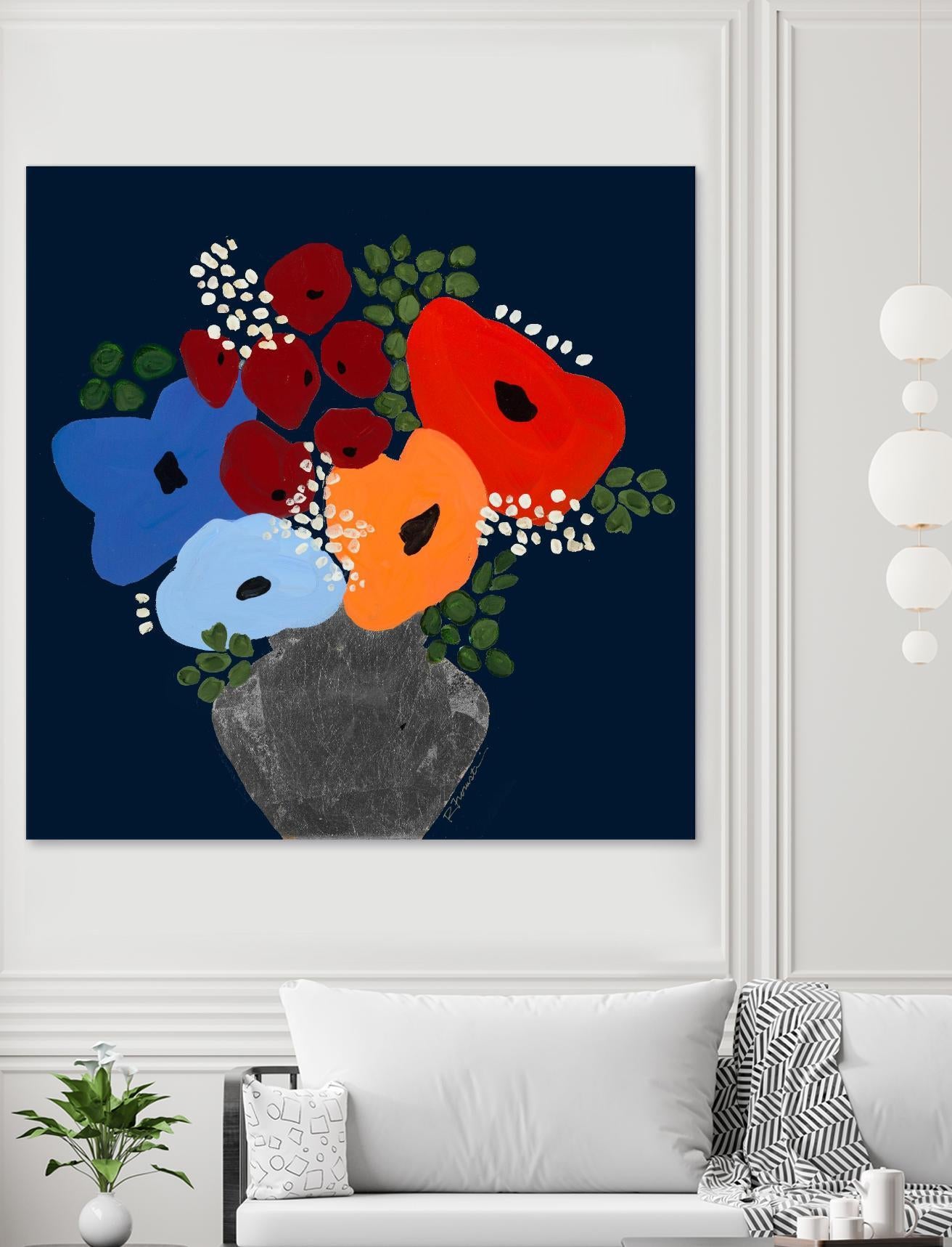 My Day V2 by Ruth Fromstein on GIANT ART - blues botanical bouquet
