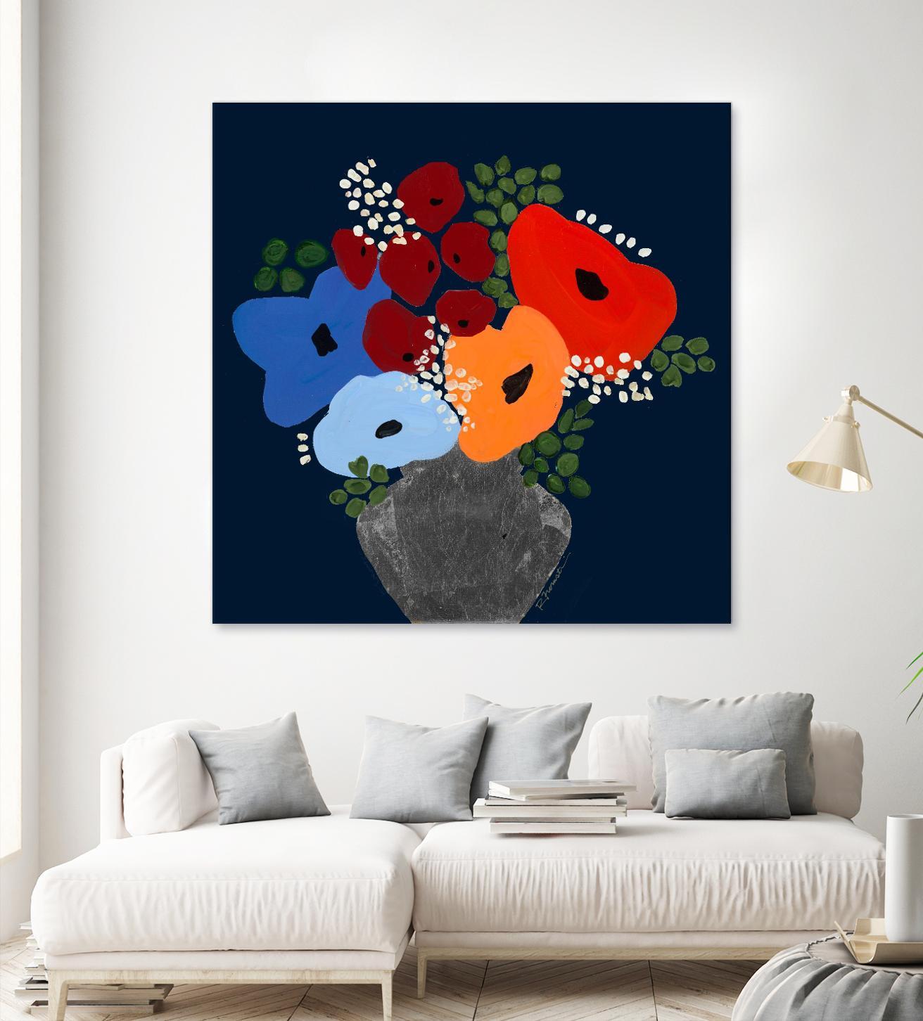 My Day V2 by Ruth Fromstein on GIANT ART - blues botanical bouquet