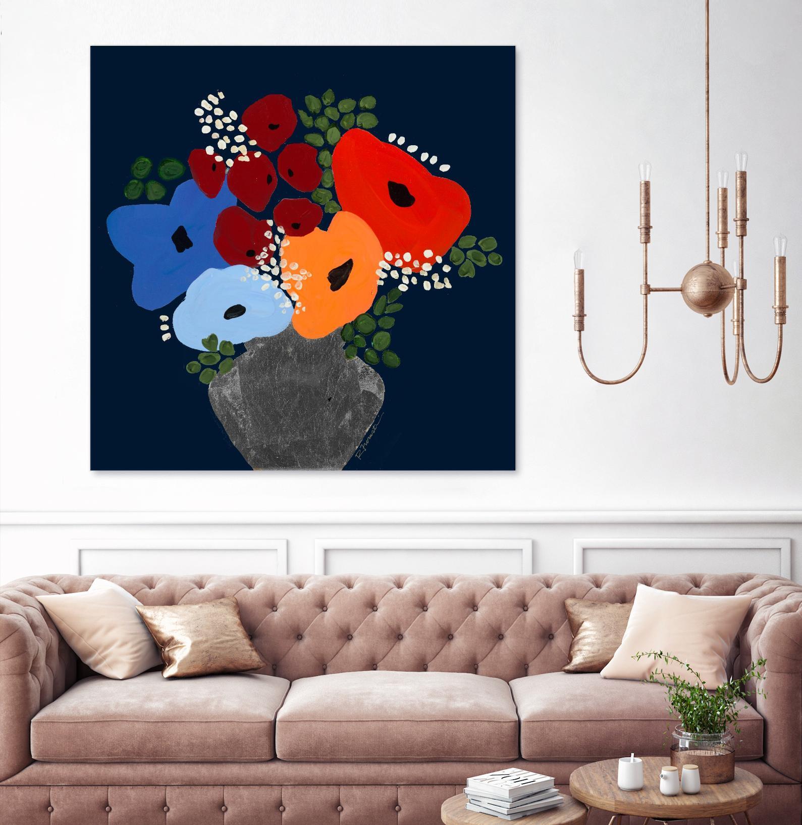 My Day V2 by Ruth Fromstein on GIANT ART - blues botanical bouquet