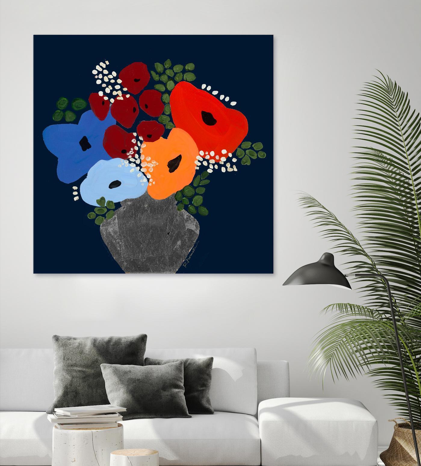 My Day V2 by Ruth Fromstein on GIANT ART - blues botanical bouquet