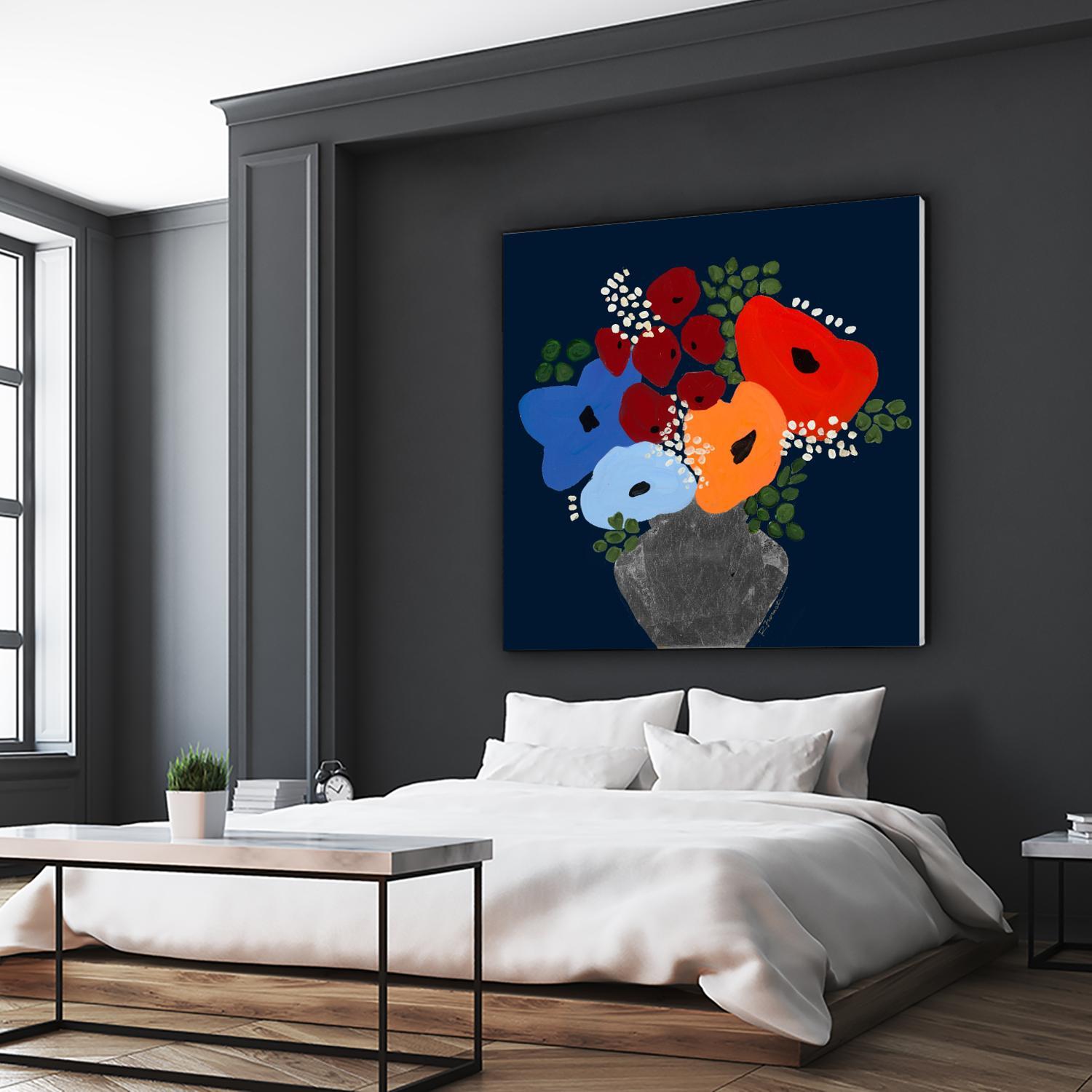 My Day V2 by Ruth Fromstein on GIANT ART - blues botanical bouquet