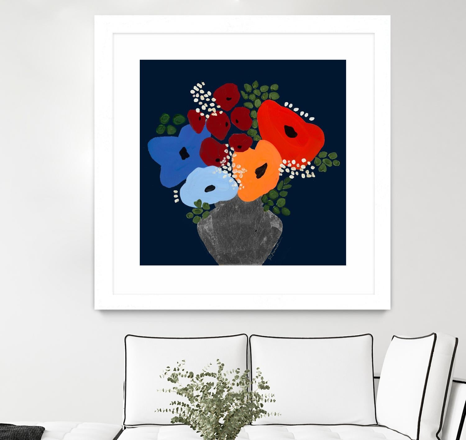 My Day V2 by Ruth Fromstein on GIANT ART - blues botanical bouquet