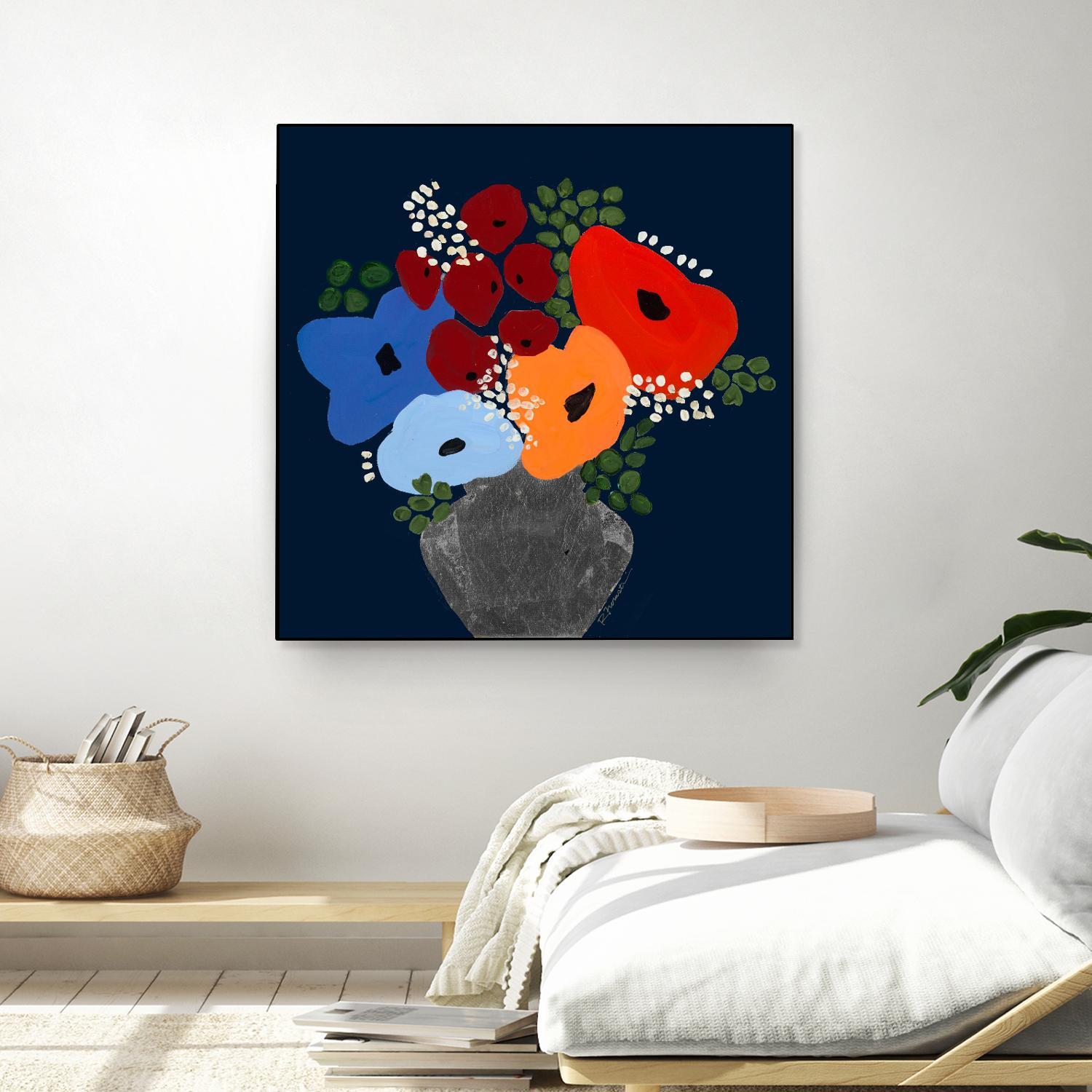 My Day V2 by Ruth Fromstein on GIANT ART - blues botanical bouquet