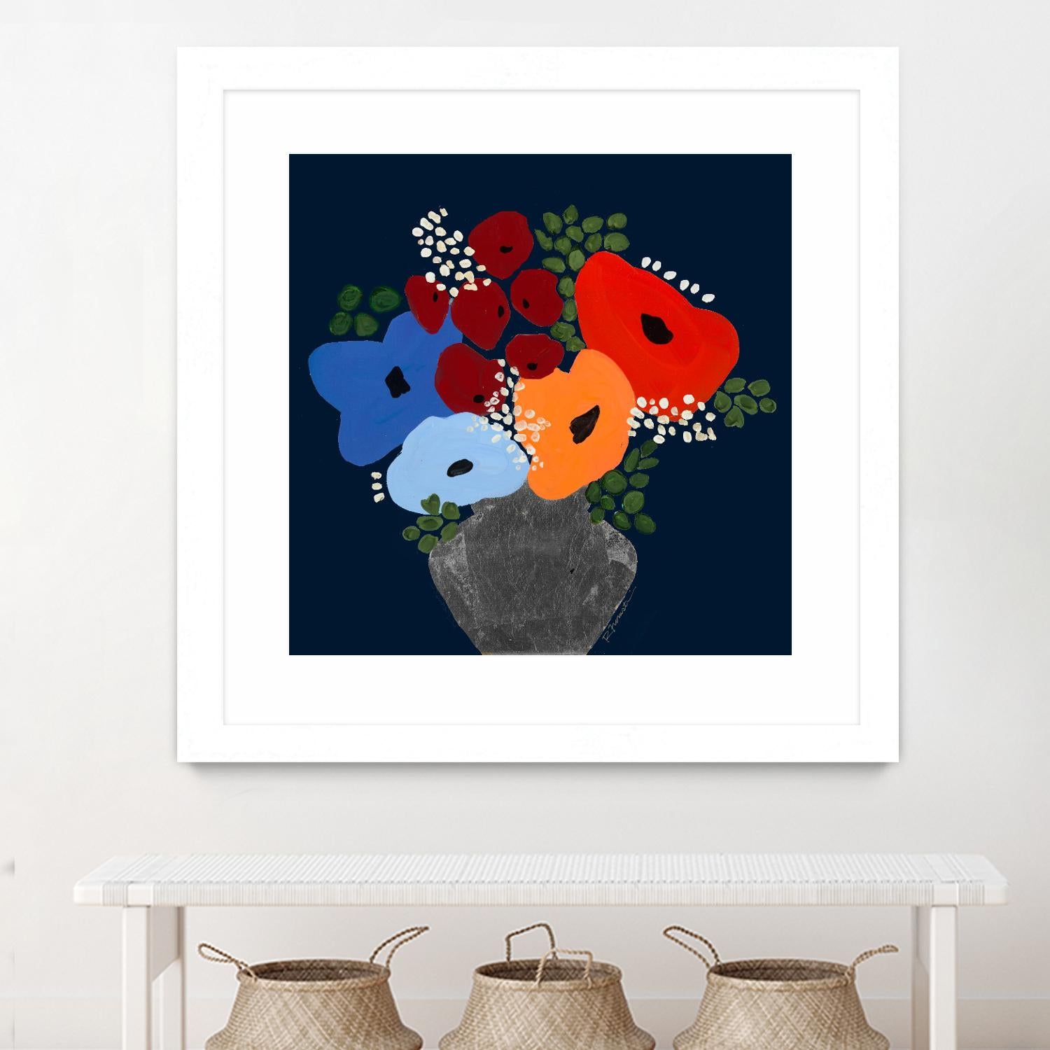 My Day V2 by Ruth Fromstein on GIANT ART - blues botanical bouquet