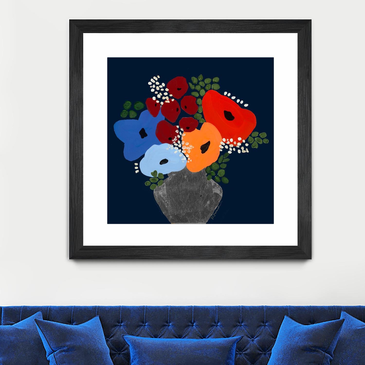 My Day V2 by Ruth Fromstein on GIANT ART - blues botanical bouquet