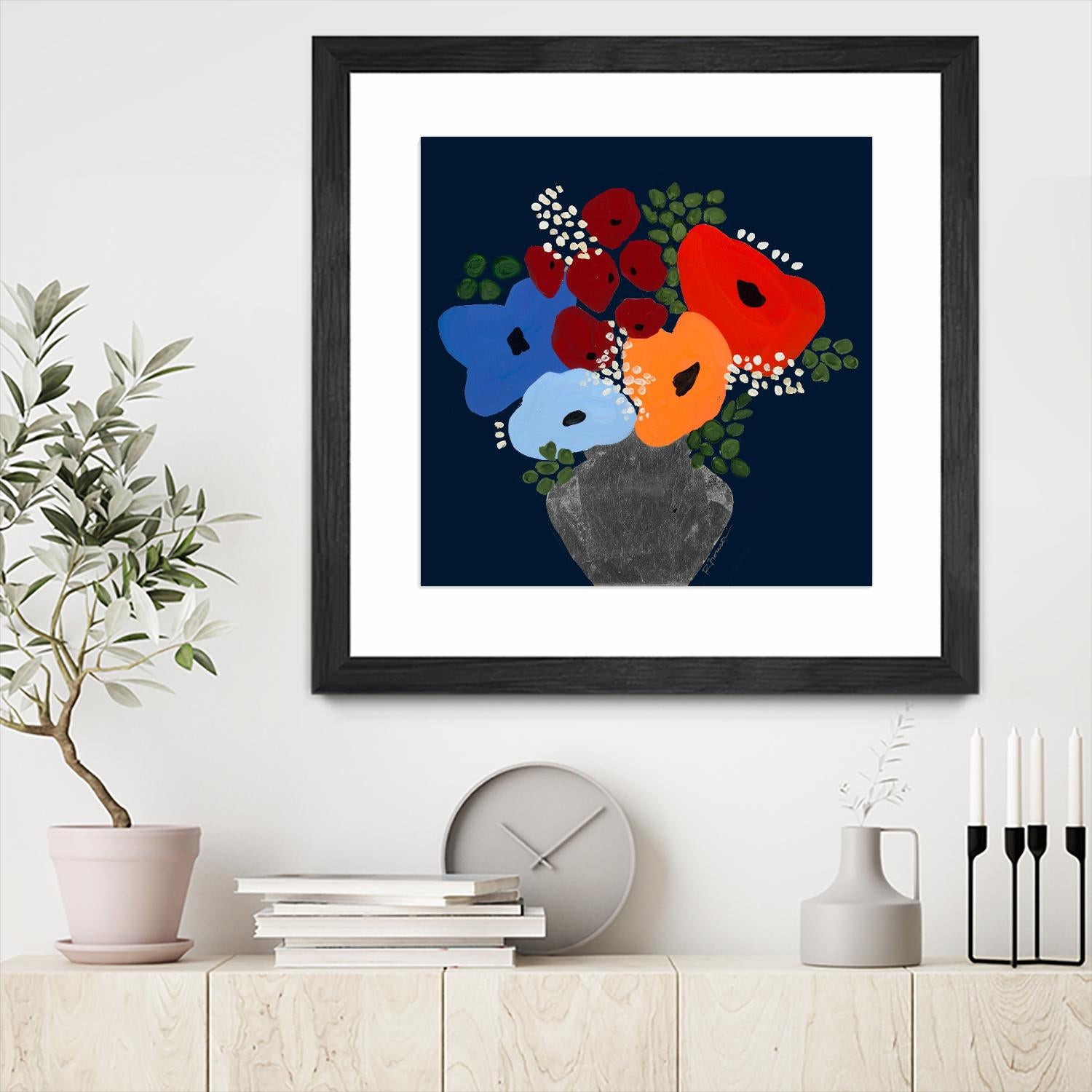 My Day V2 by Ruth Fromstein on GIANT ART - blues botanical bouquet