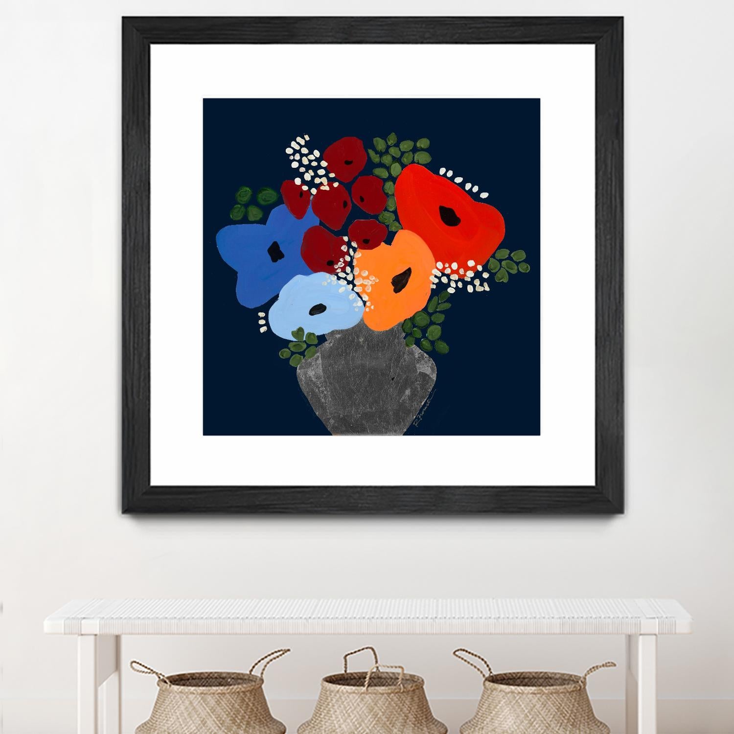 My Day V2 by Ruth Fromstein on GIANT ART - blues botanical bouquet