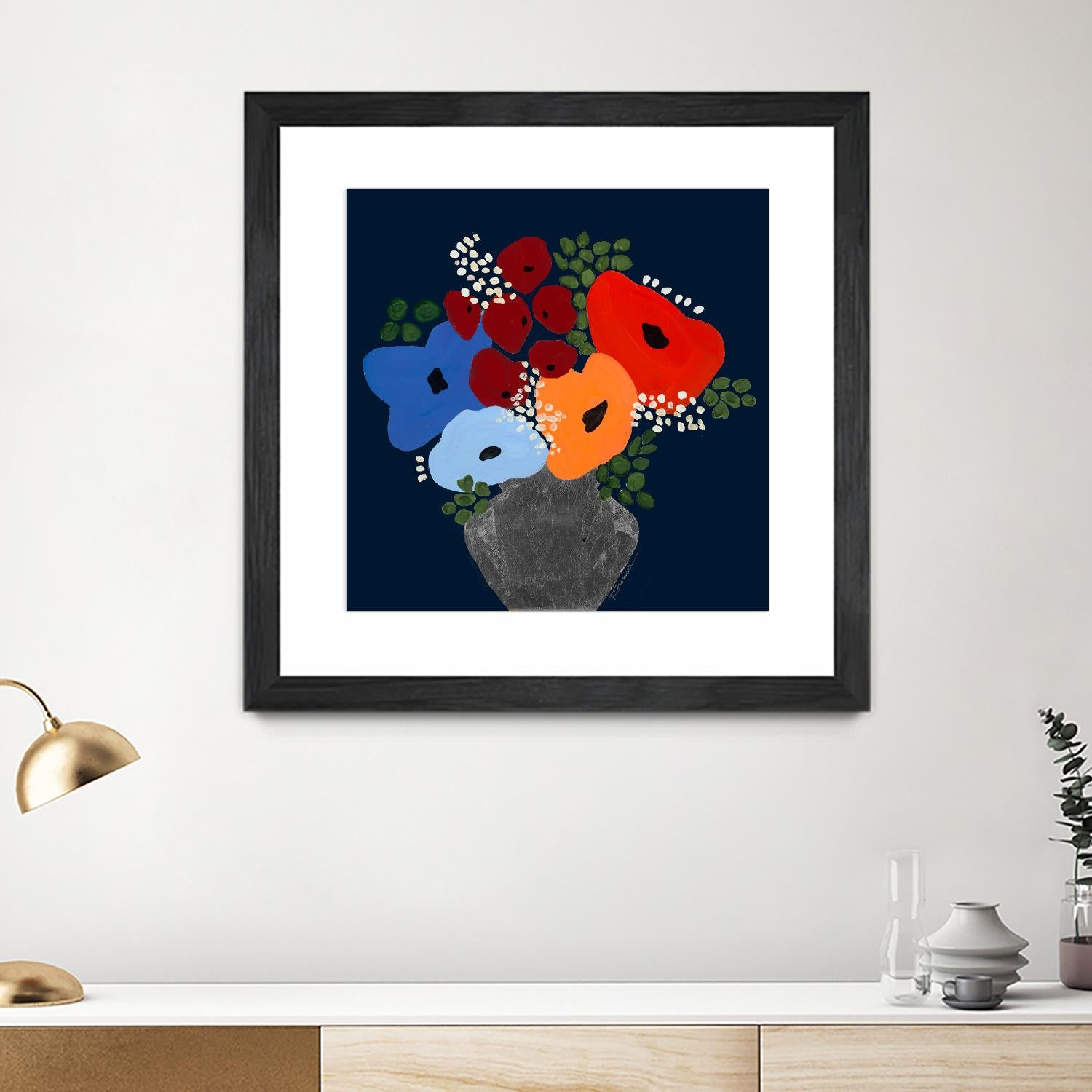 My Day V2 by Ruth Fromstein on GIANT ART - blues botanical bouquet