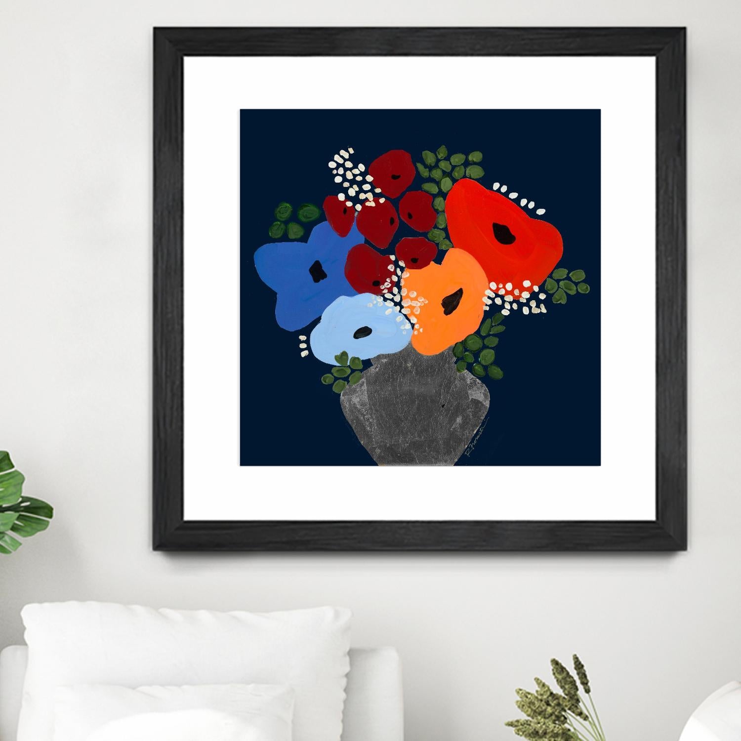 My Day V2 by Ruth Fromstein on GIANT ART - blues botanical bouquet
