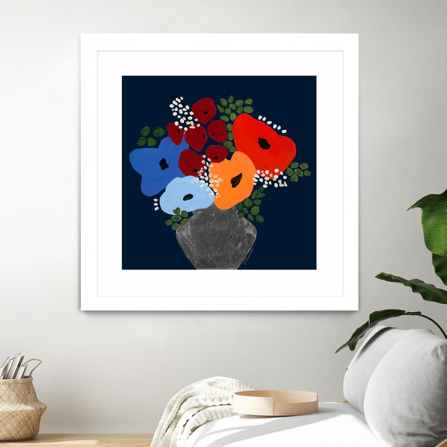 My Day V2 by Ruth Fromstein on GIANT ART - blues botanical bouquet