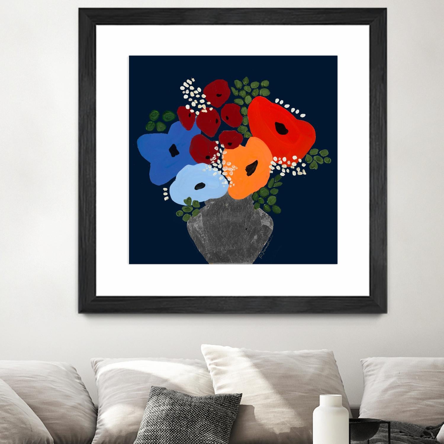 My Day V2 by Ruth Fromstein on GIANT ART - blues botanical bouquet