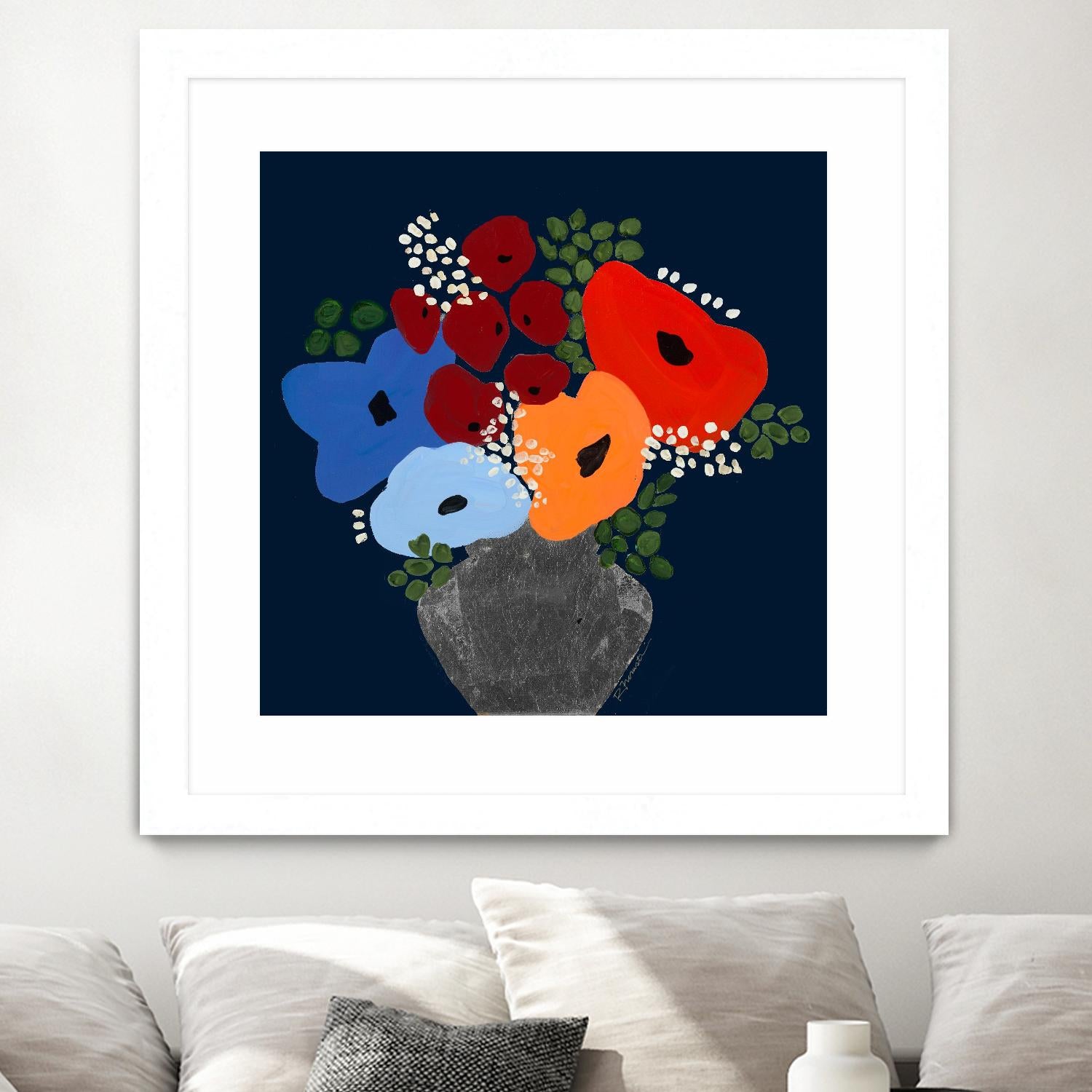 My Day V2 by Ruth Fromstein on GIANT ART - blues botanical bouquet