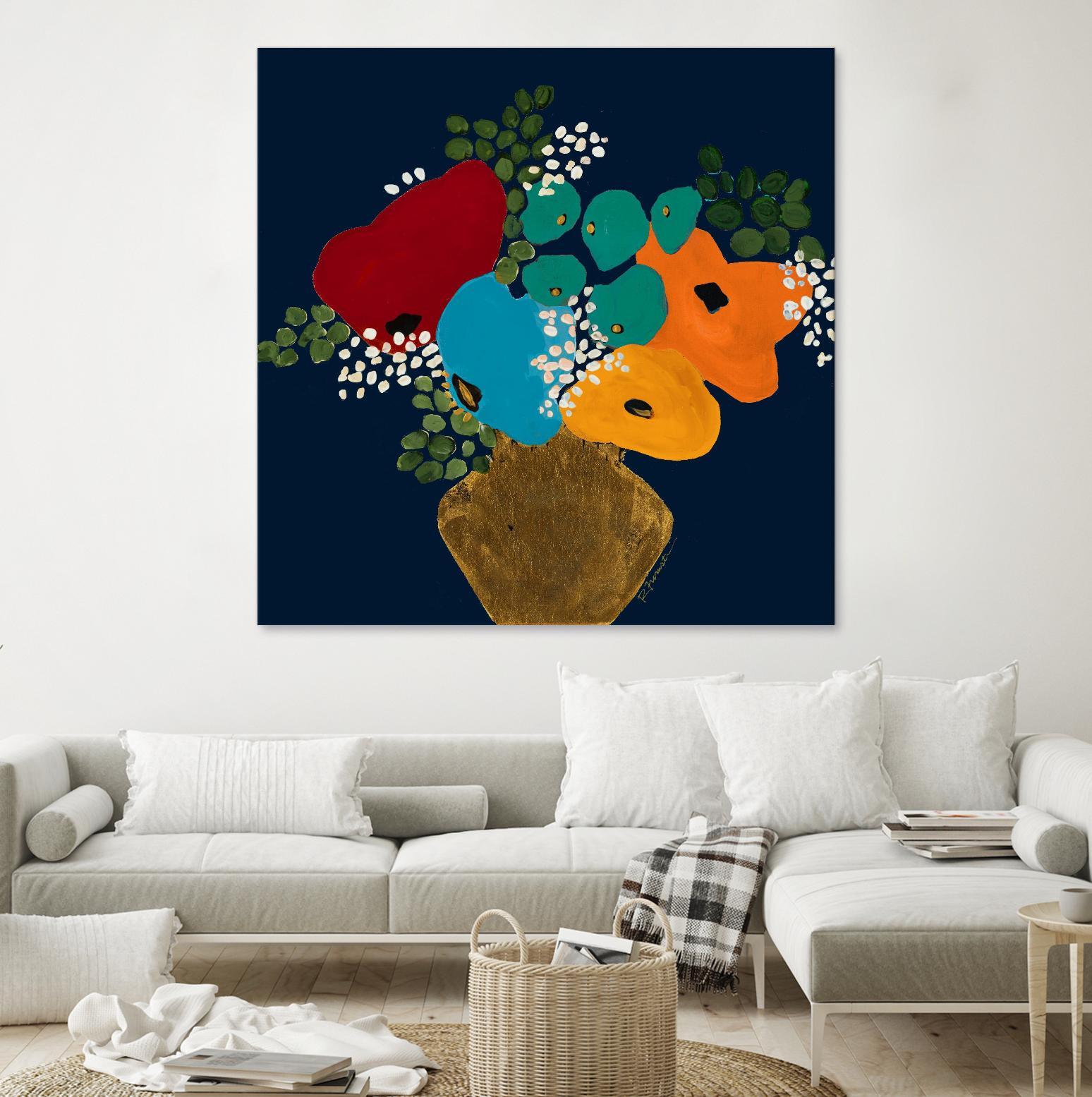 You Are On My Mind V1 by Ruth Fromstein on GIANT ART - blues botanical bouquet