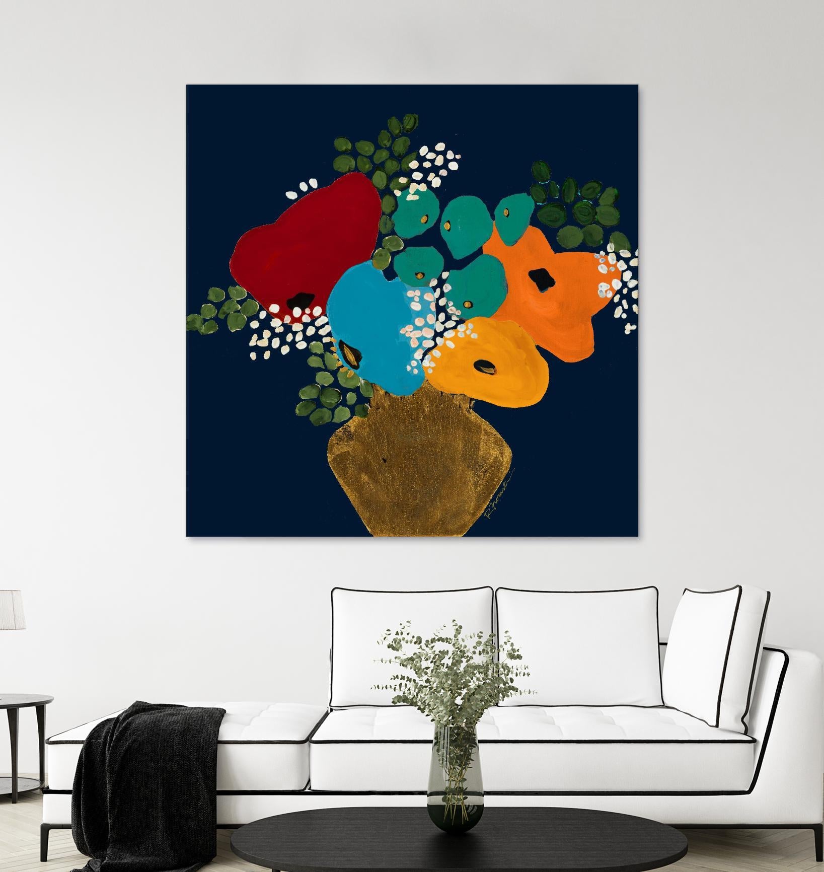 You Are On My Mind V1 by Ruth Fromstein on GIANT ART - blues botanical bouquet