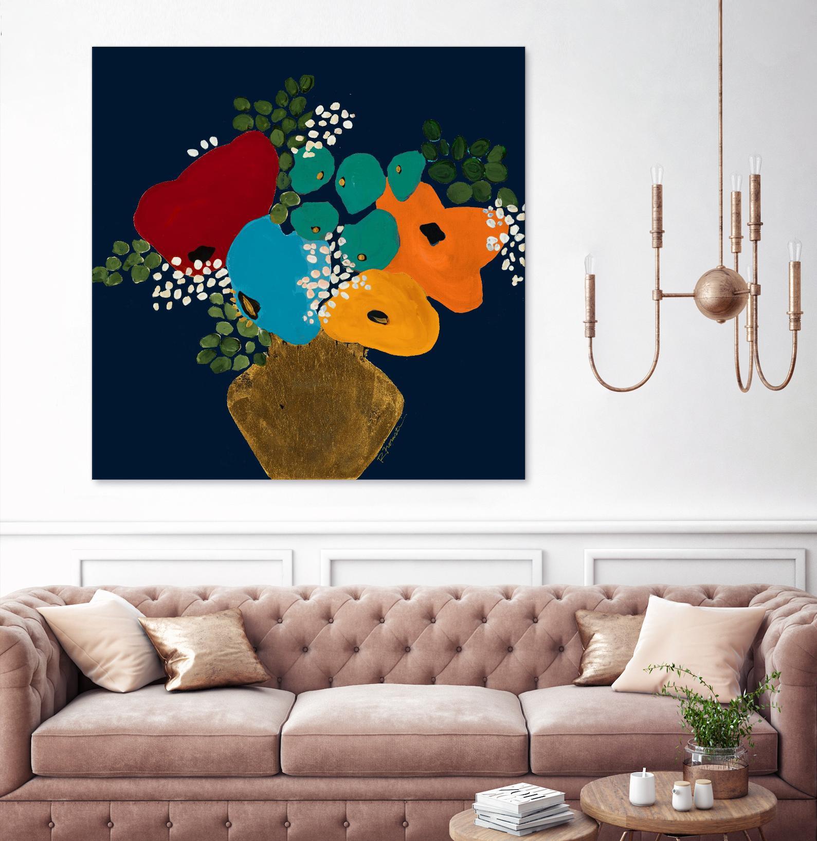 You Are On My Mind V1 by Ruth Fromstein on GIANT ART - blues botanical bouquet