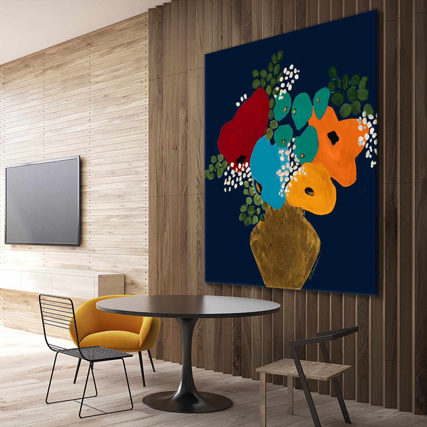 You Are On My Mind V1 by Ruth Fromstein on GIANT ART - blues botanical bouquet