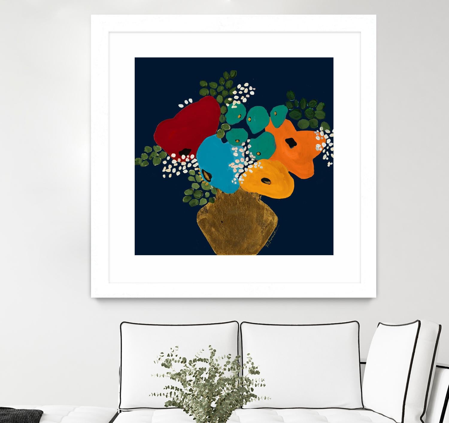 You Are On My Mind V1 by Ruth Fromstein on GIANT ART - blues botanical bouquet