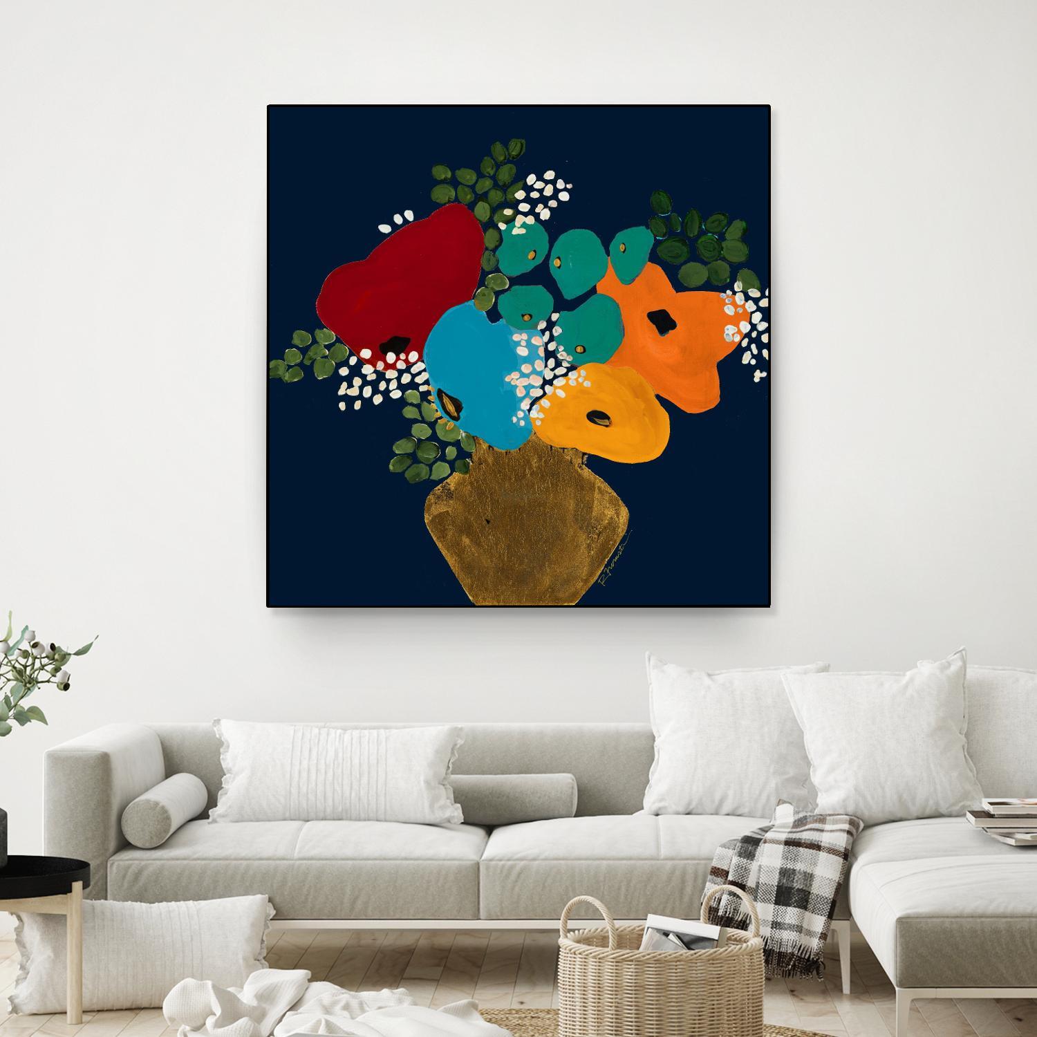 You Are On My Mind V1 by Ruth Fromstein on GIANT ART - blues botanical bouquet