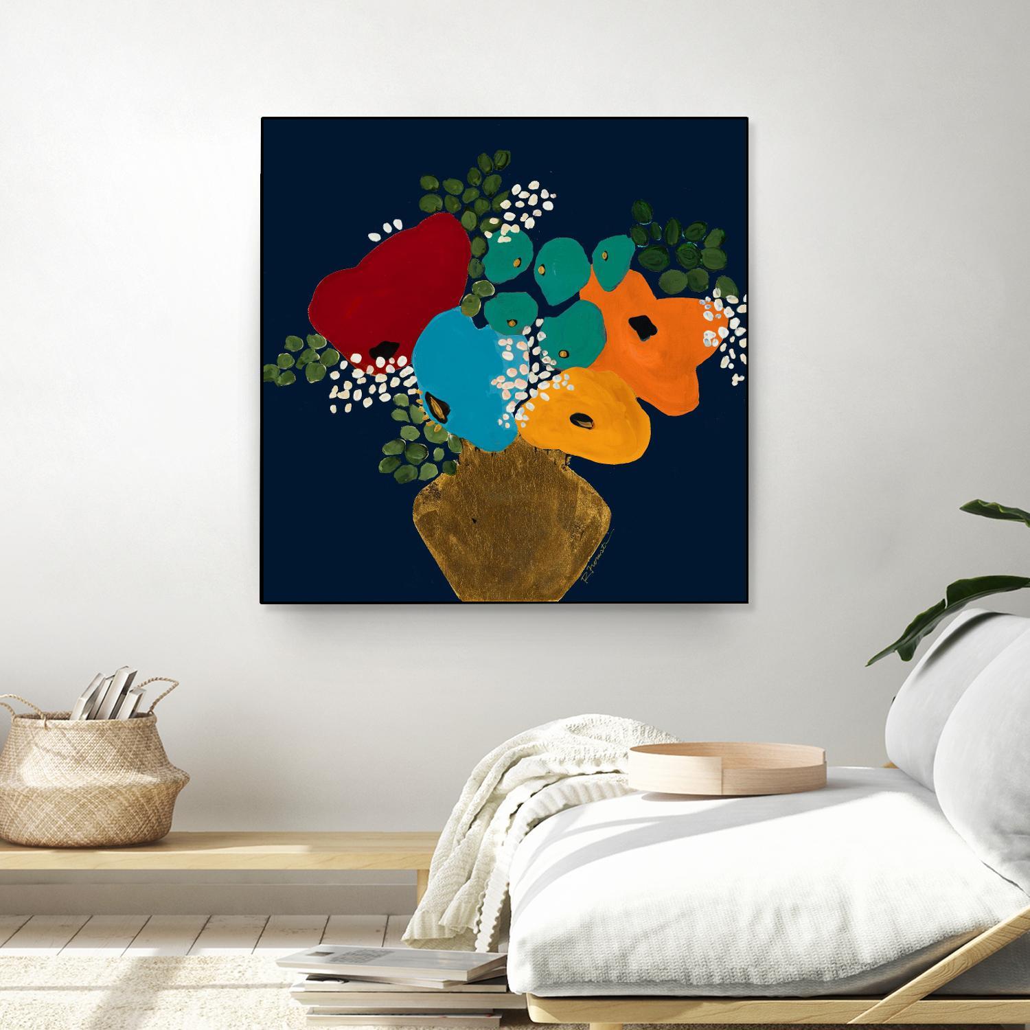 You Are On My Mind V1 by Ruth Fromstein on GIANT ART - blues botanical bouquet