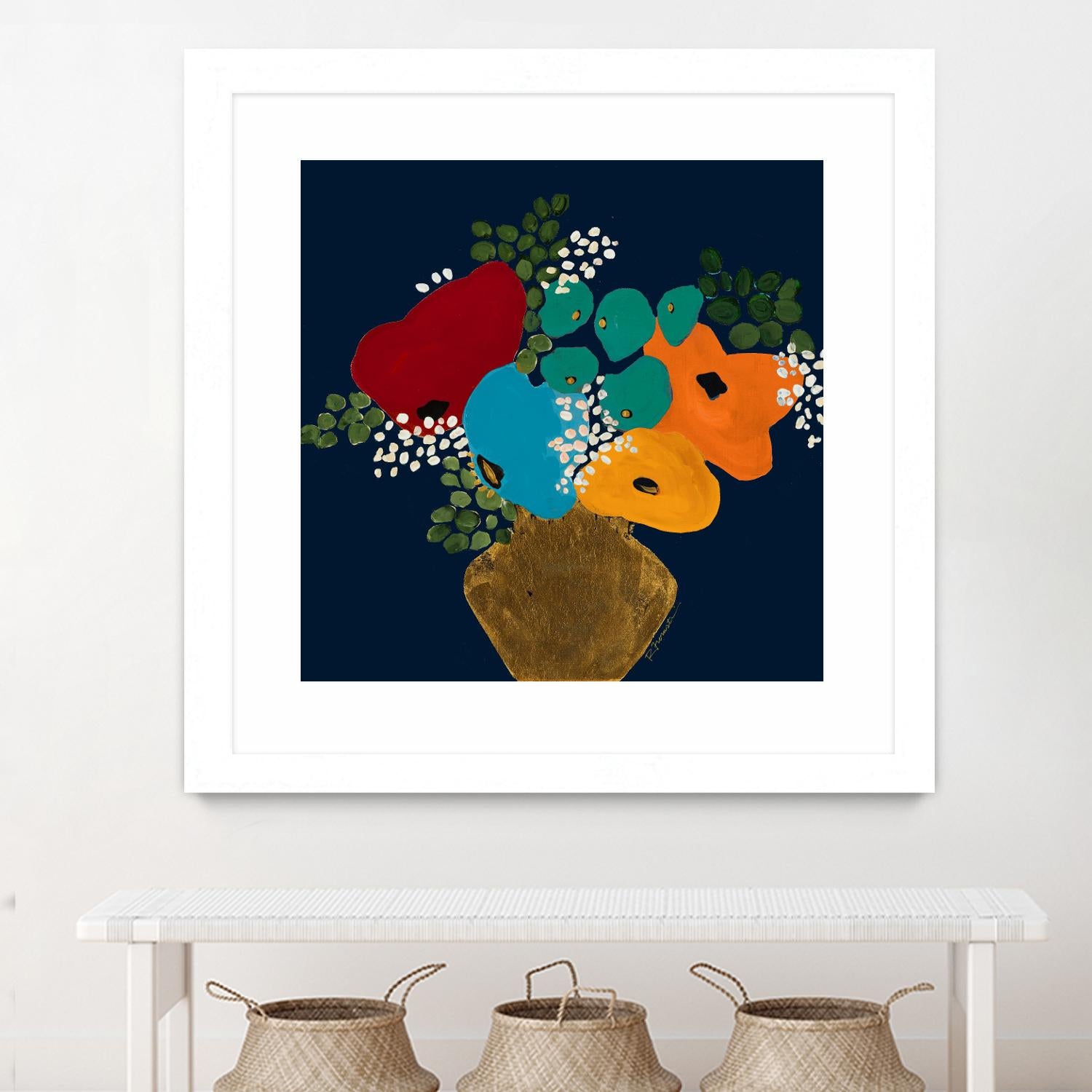 You Are On My Mind V1 by Ruth Fromstein on GIANT ART - blues botanical bouquet