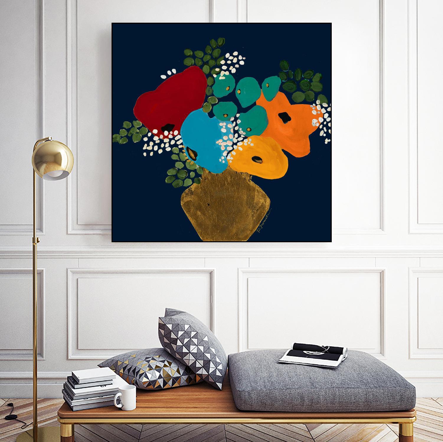 You Are On My Mind V1 by Ruth Fromstein on GIANT ART - blues botanical bouquet