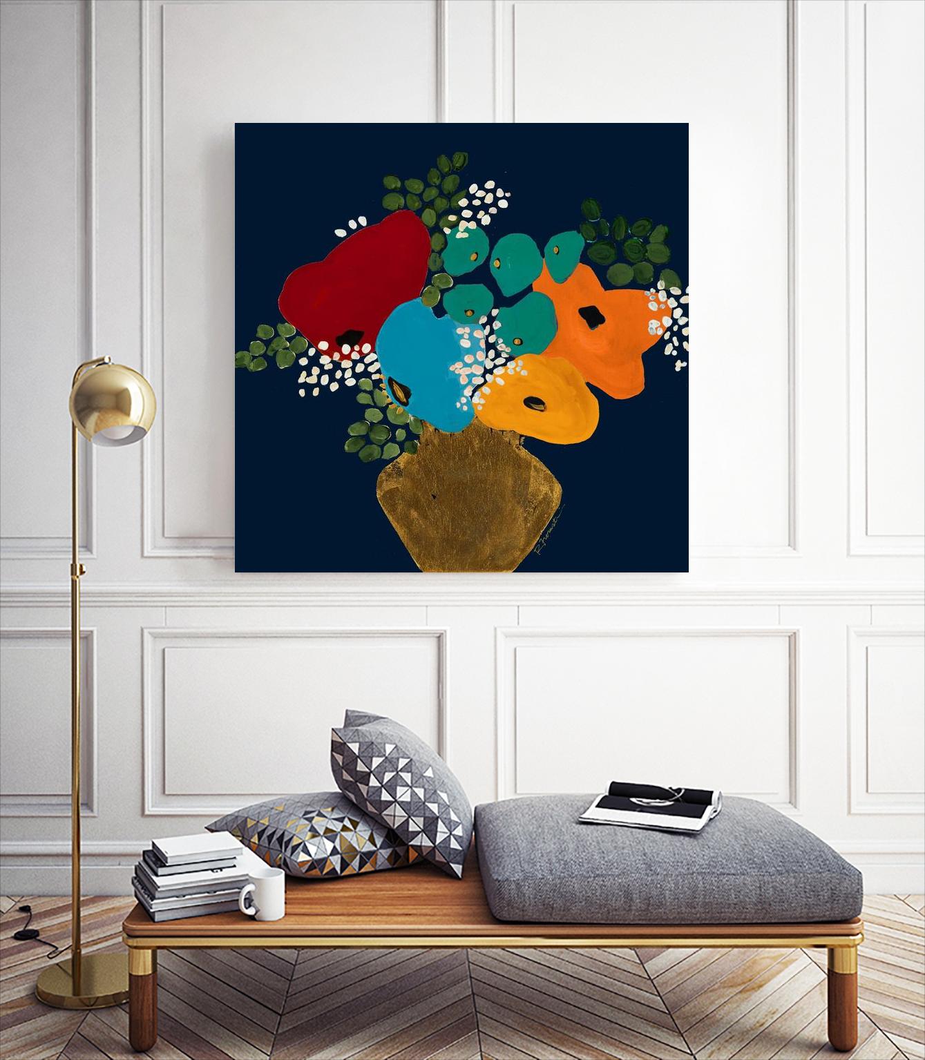 You Are On My Mind V1 by Ruth Fromstein on GIANT ART - blues botanical bouquet