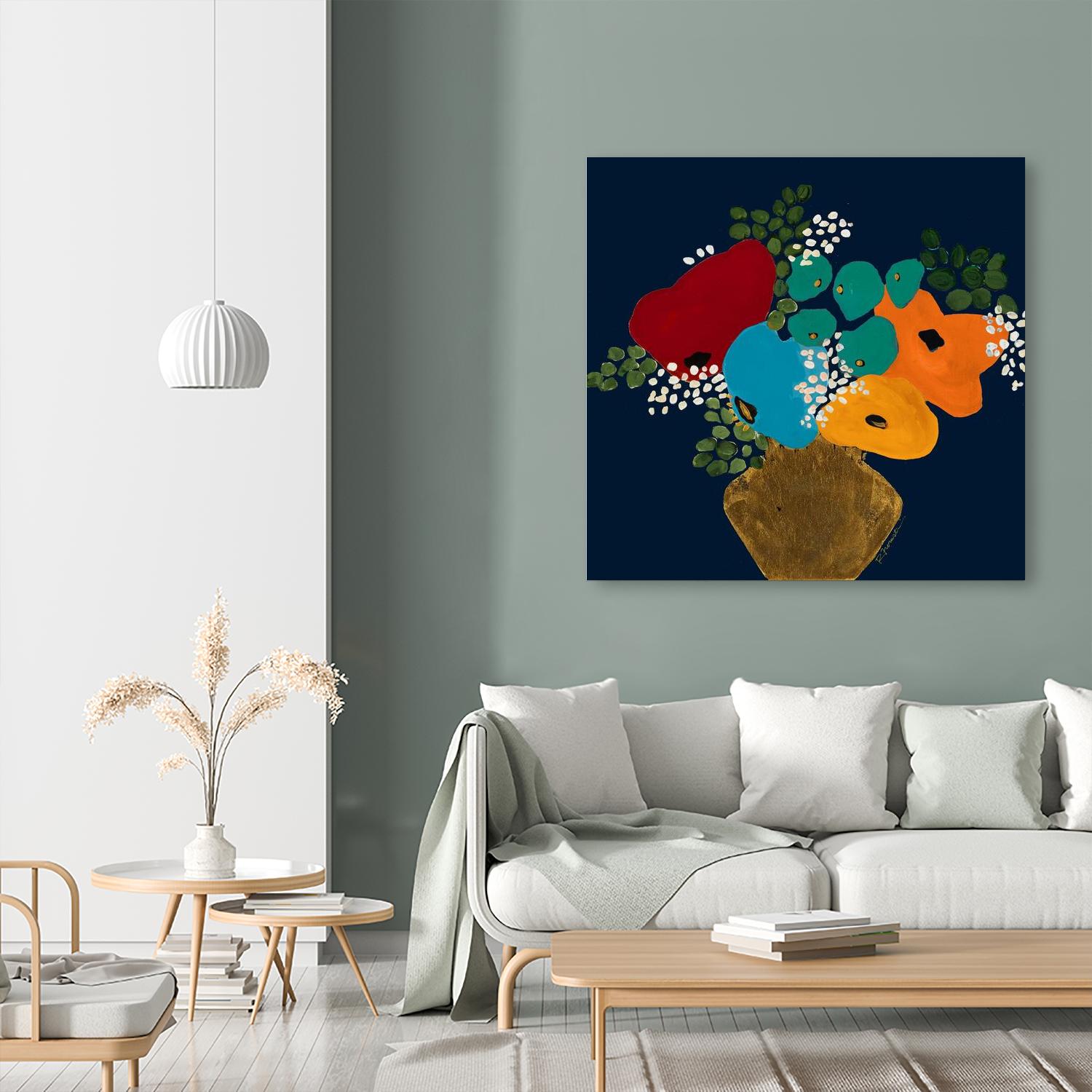 You Are On My Mind V1 by Ruth Fromstein on GIANT ART - blues botanical bouquet