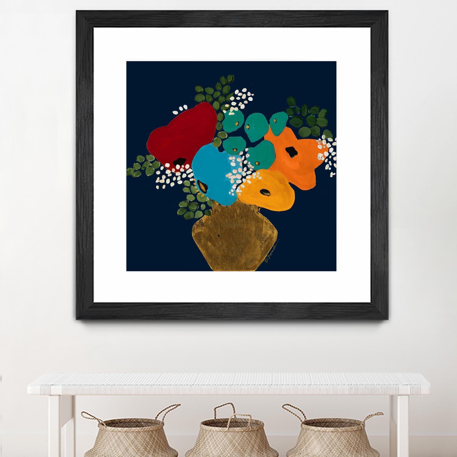 You Are On My Mind V1 by Ruth Fromstein on GIANT ART - blues botanical bouquet