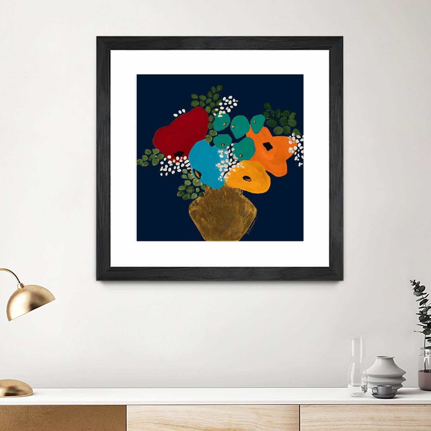 You Are On My Mind V1 by Ruth Fromstein on GIANT ART - blues botanical bouquet