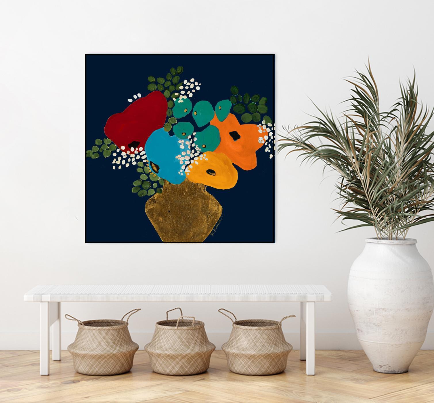 You Are On My Mind V1 by Ruth Fromstein on GIANT ART - blues botanical bouquet