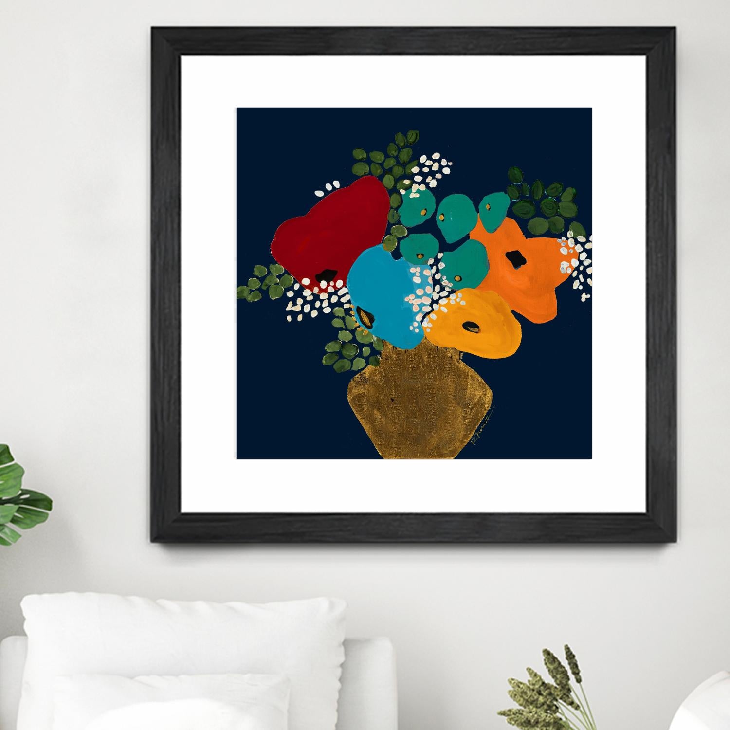 You Are On My Mind V1 by Ruth Fromstein on GIANT ART - blues botanical bouquet