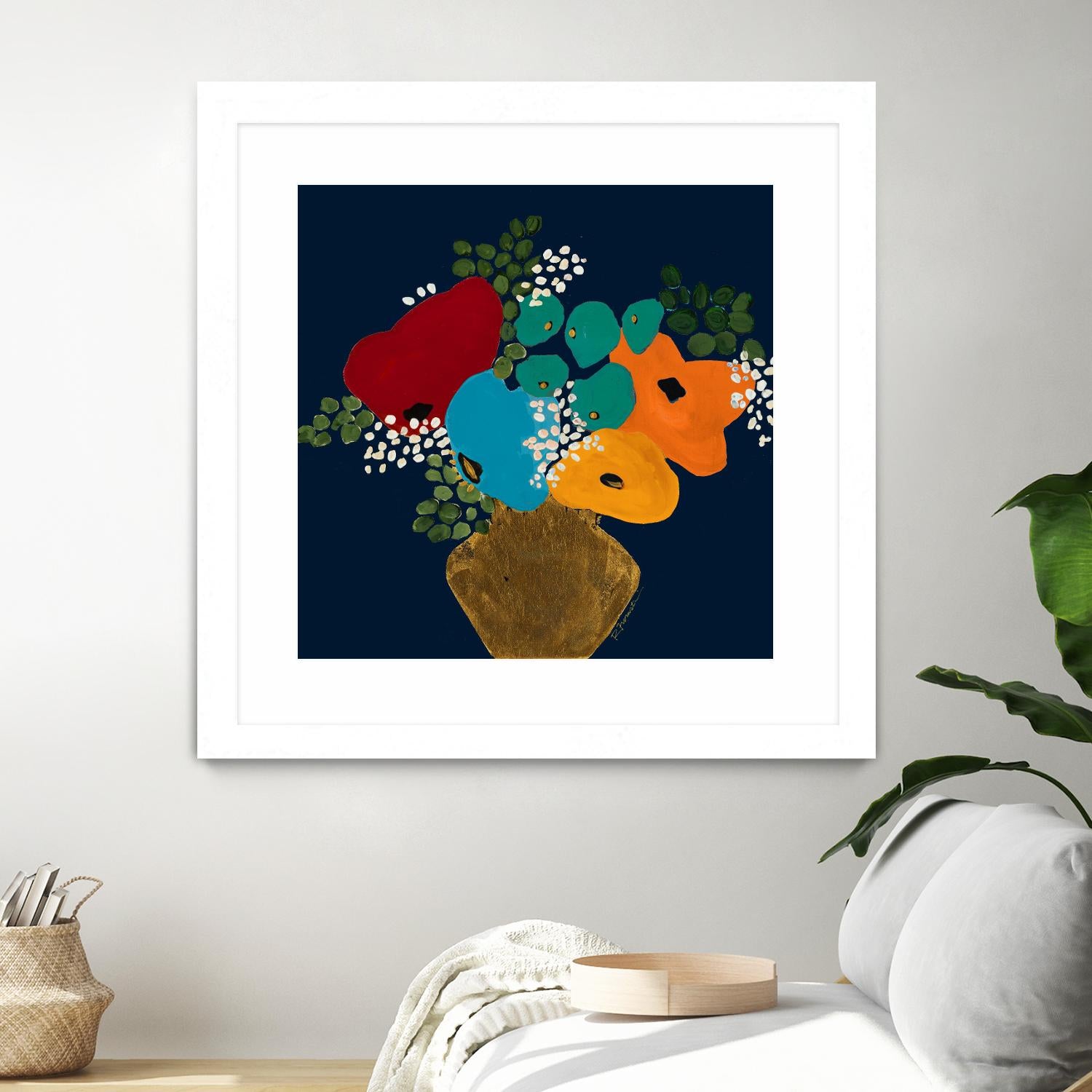 You Are On My Mind V1 by Ruth Fromstein on GIANT ART - blues botanical bouquet