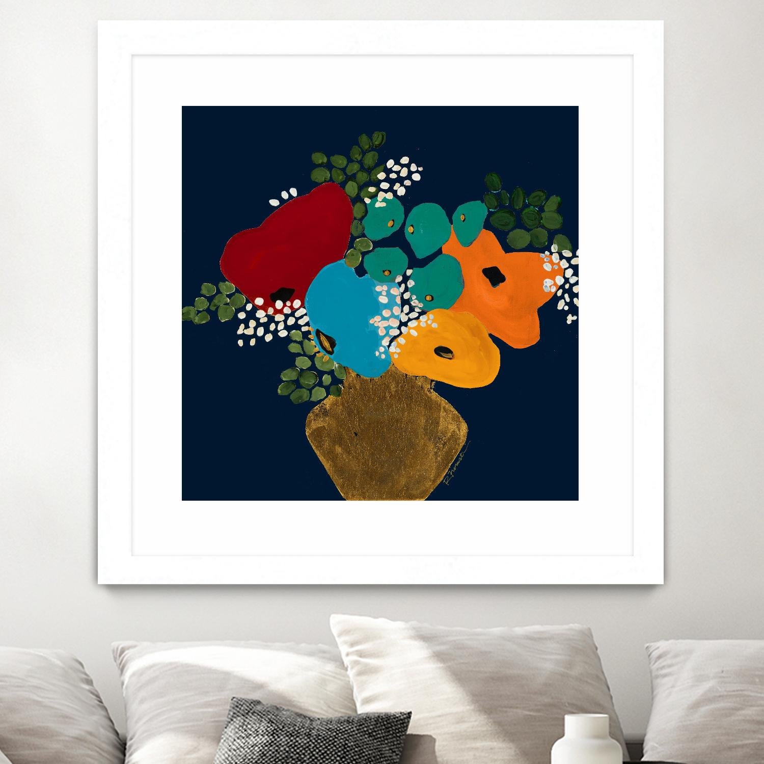 You Are On My Mind V1 by Ruth Fromstein on GIANT ART - blues botanical bouquet