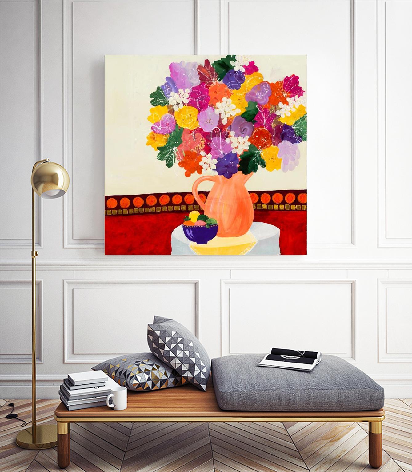 Taking In The Love by Ruth Fromstein on GIANT ART - oranges floral bouquet