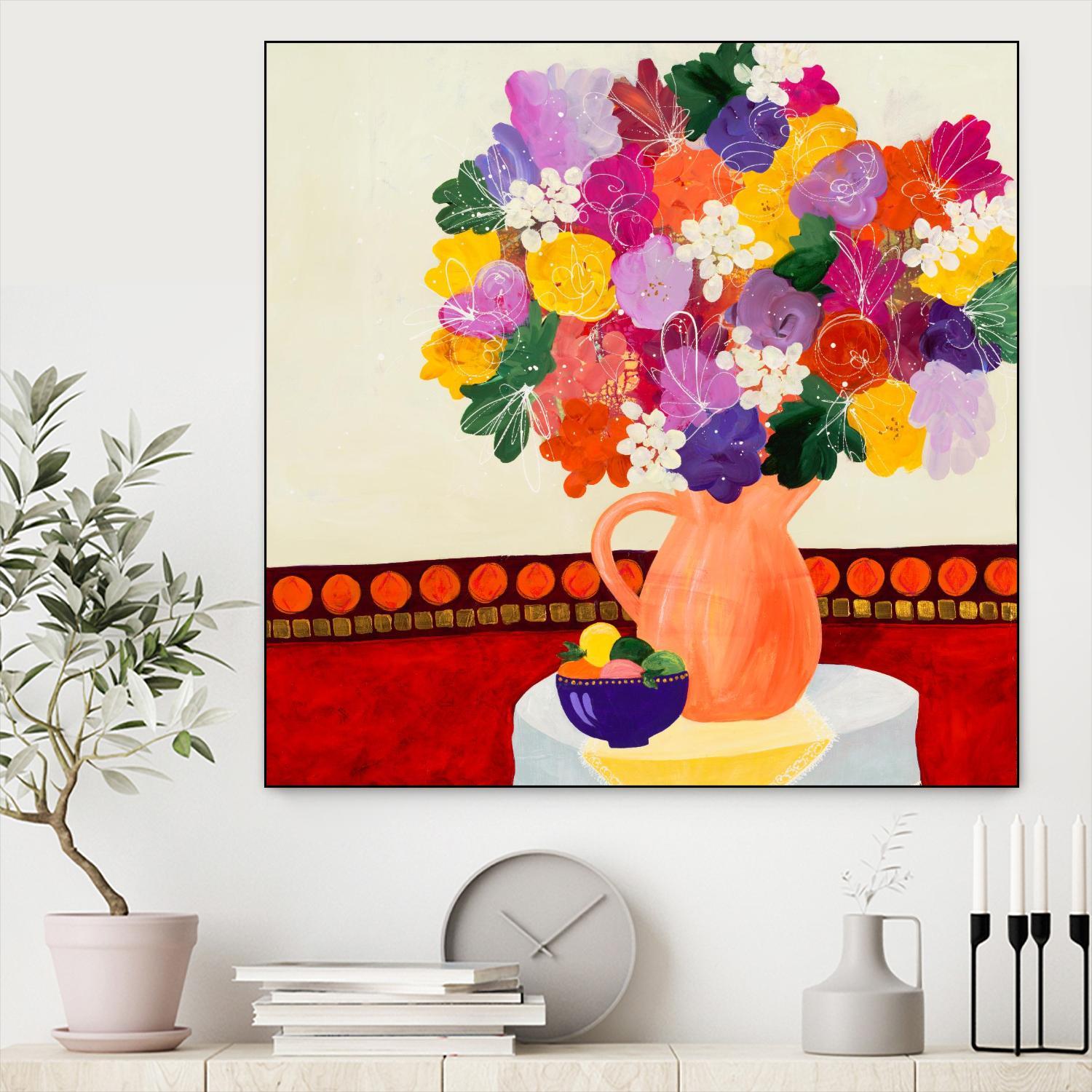 Taking In The Love by Ruth Fromstein on GIANT ART - oranges floral bouquet