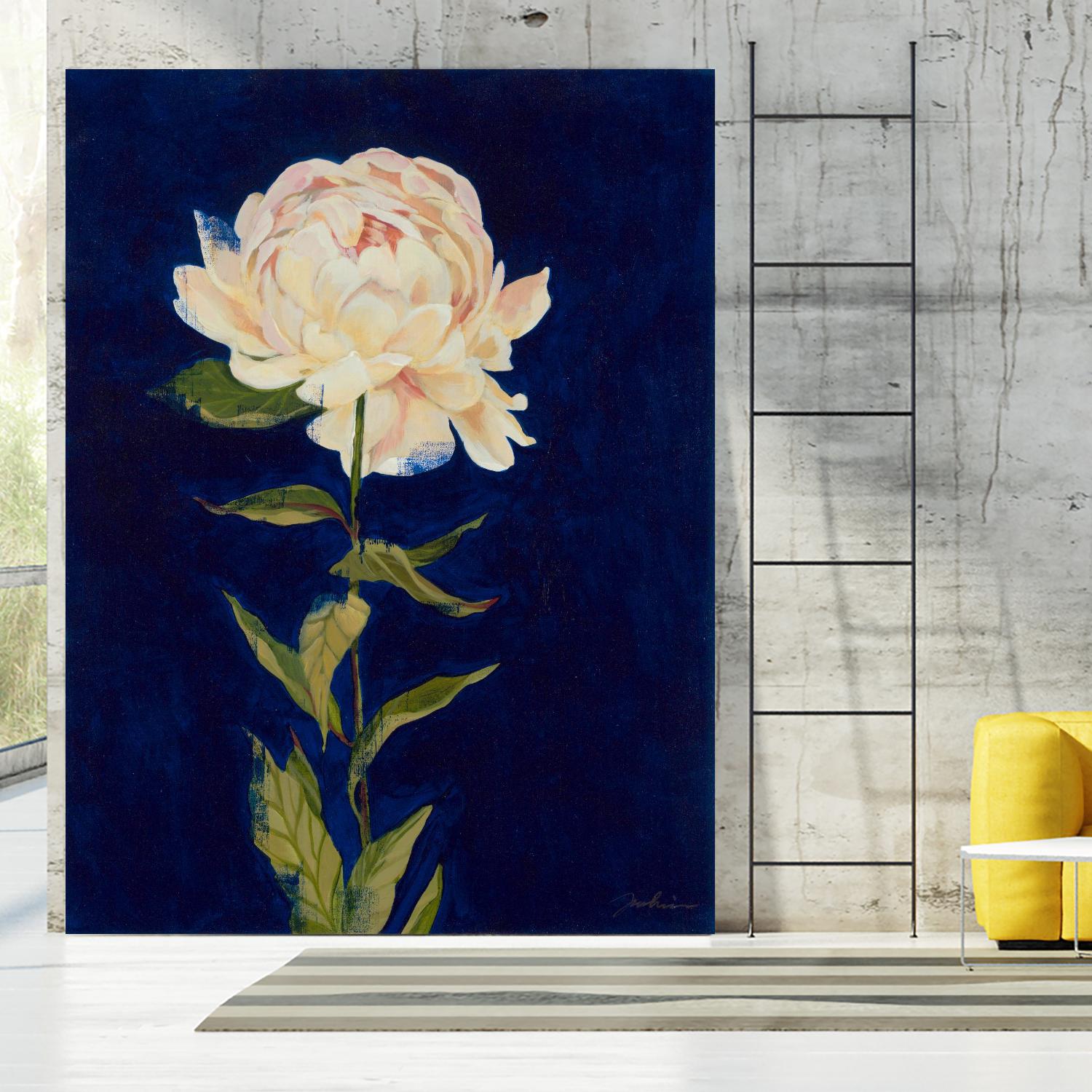 Pretty As A Peony I by Liz Jardine on GIANT ART - blues botanical peony