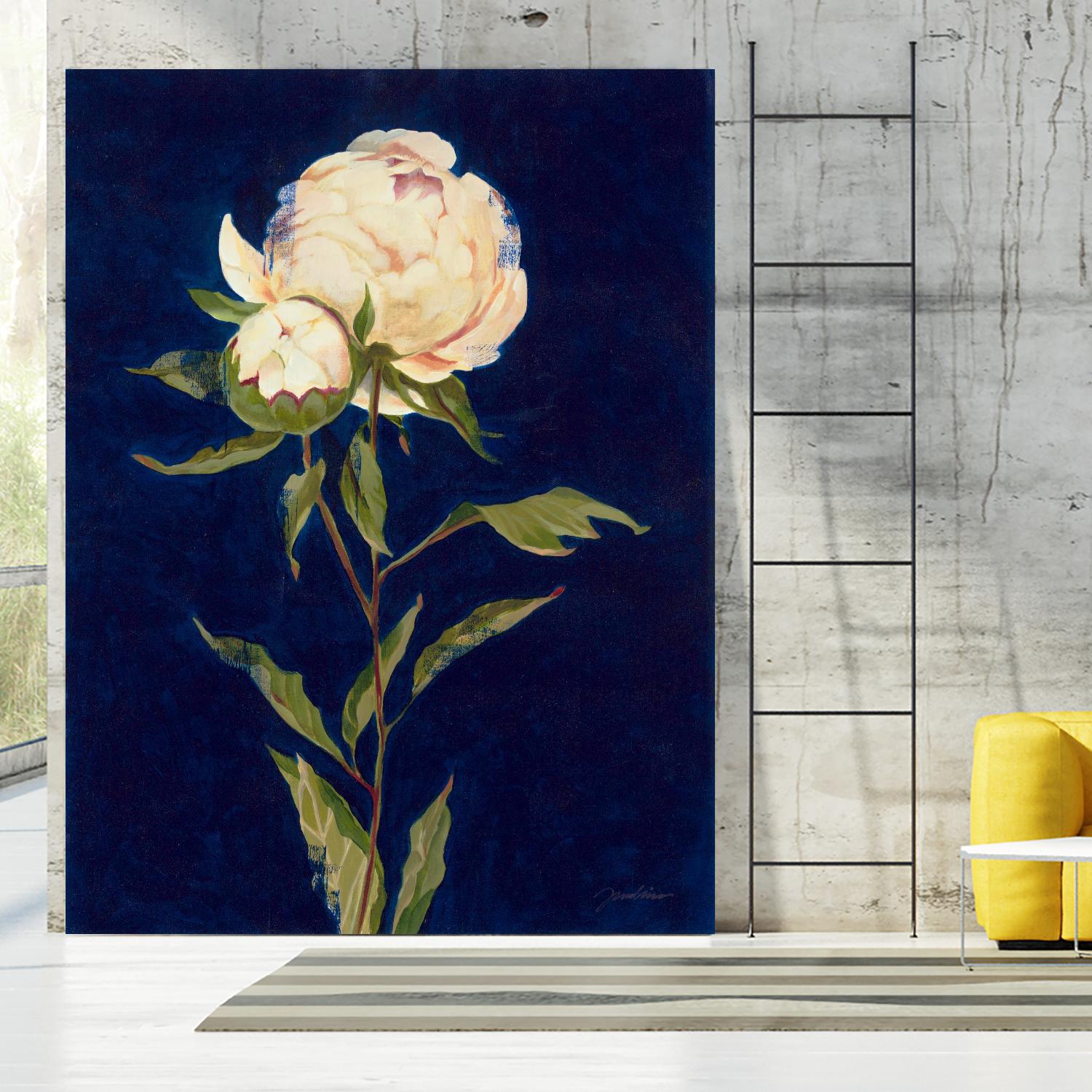 Pretty As A Peony II by Liz Jardine on GIANT ART - blues botanical peony